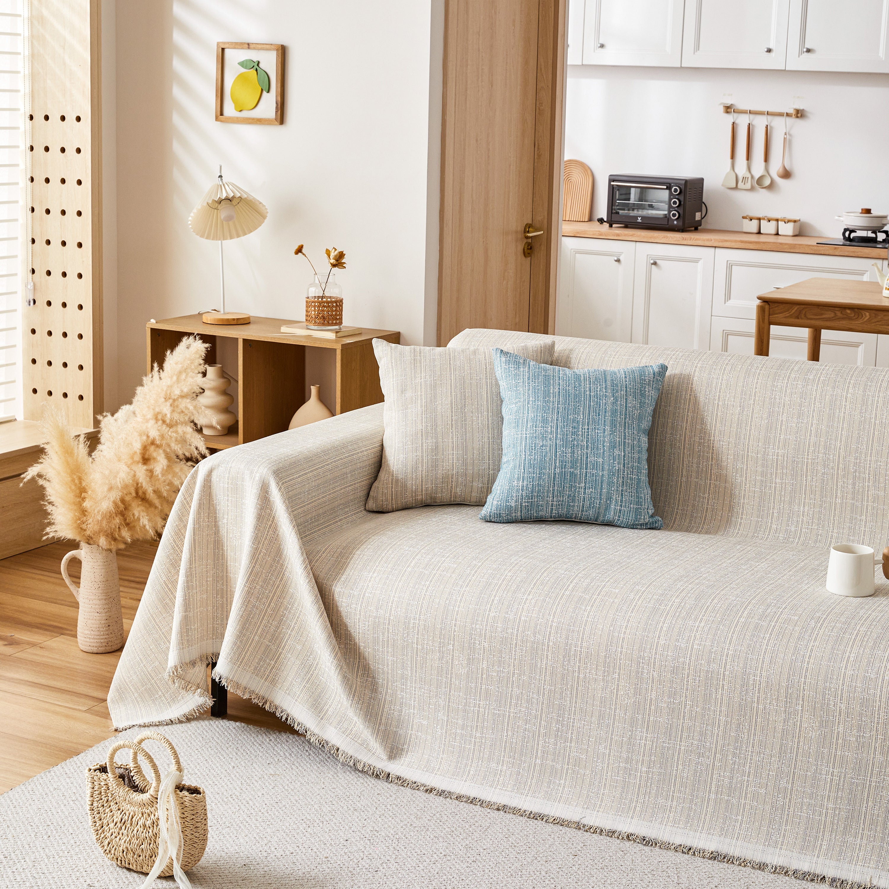 Couch Cover Blanket Couch Covers for Most Shape Sofas Washable Durable Sofa Throw Cover with Tassels - Image 11