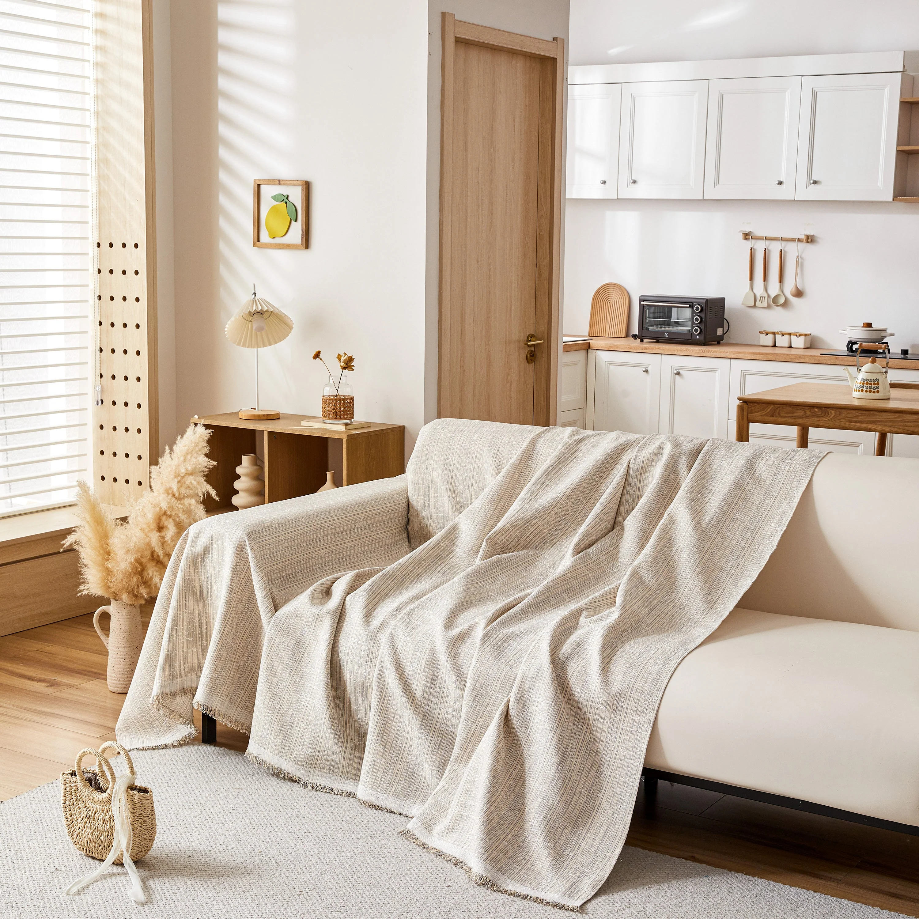 Couch Cover Blanket Couch Covers for Most Shape Sofas Washable Durable Sofa Throw Cover with Tassels - Image 14