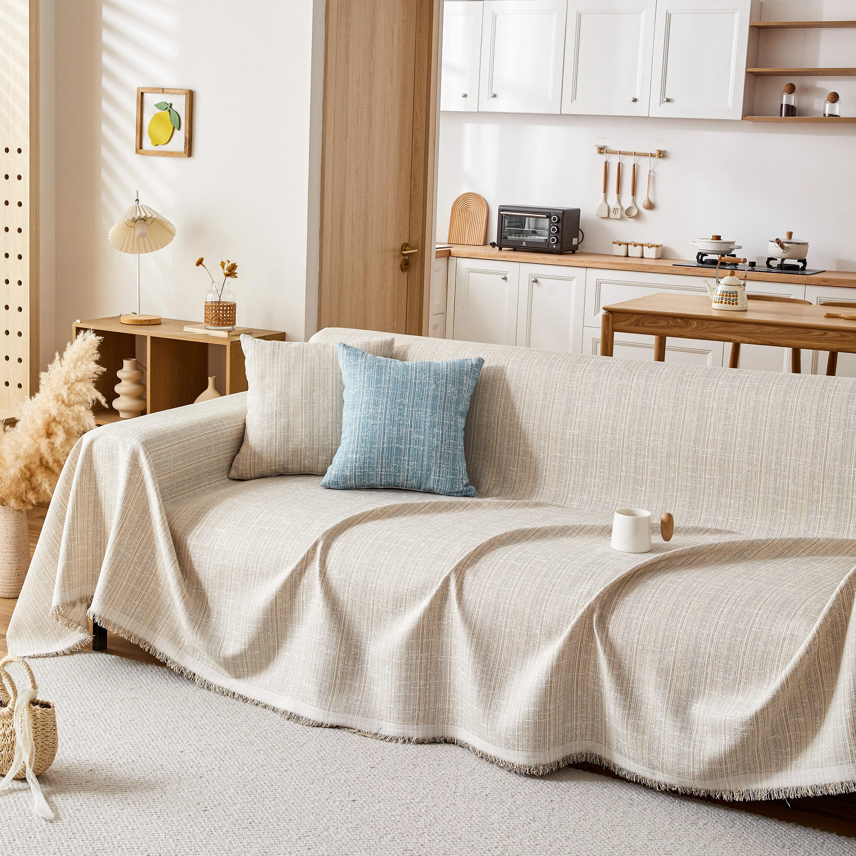 Couch Cover Blanket Couch Covers for Most Shape Sofas Washable Durable Sofa Throw Cover with Tassels - Image 16