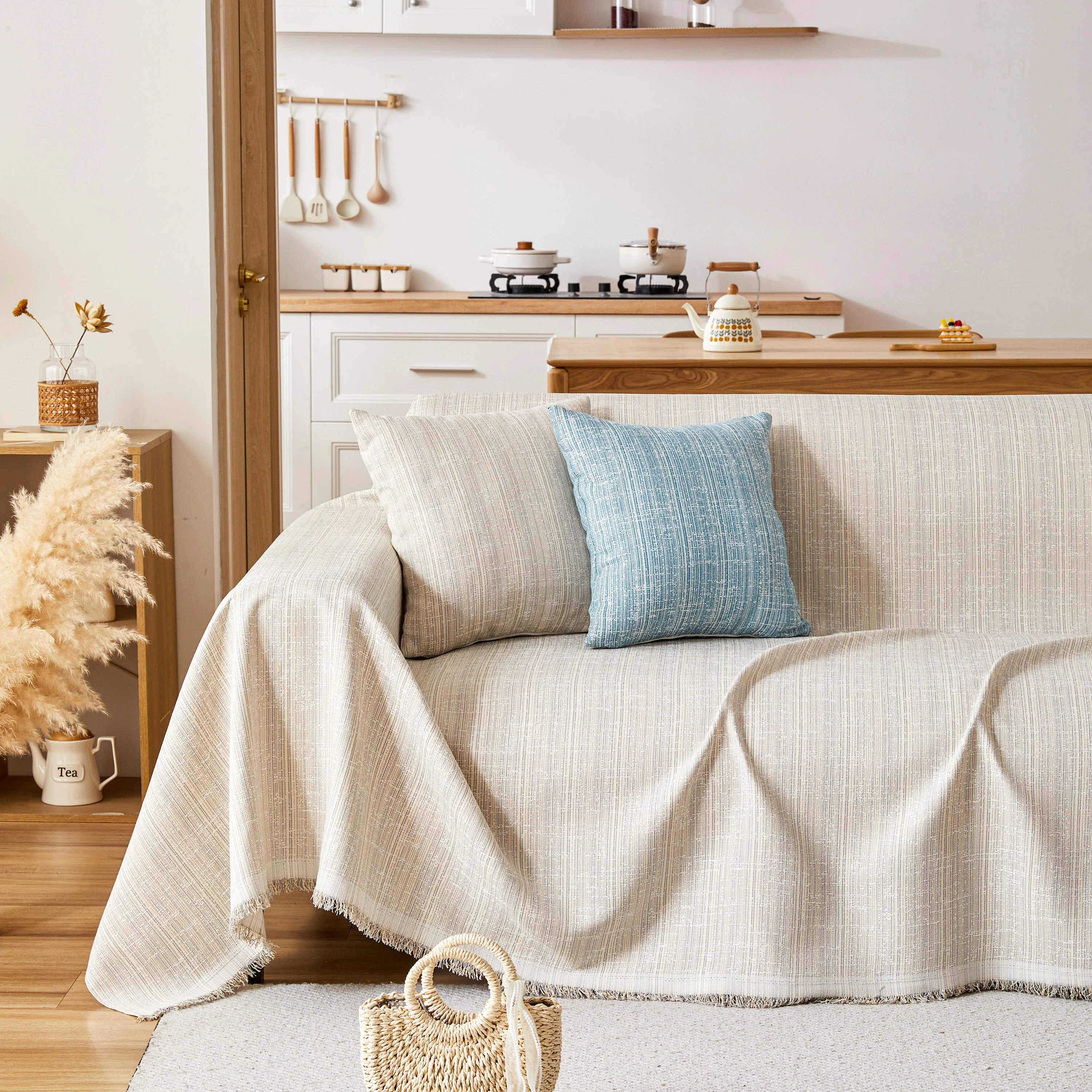 Couch Cover Blanket Couch Covers for Most Shape Sofas Washable Durable Sofa Throw Cover with Tassels - Image 18