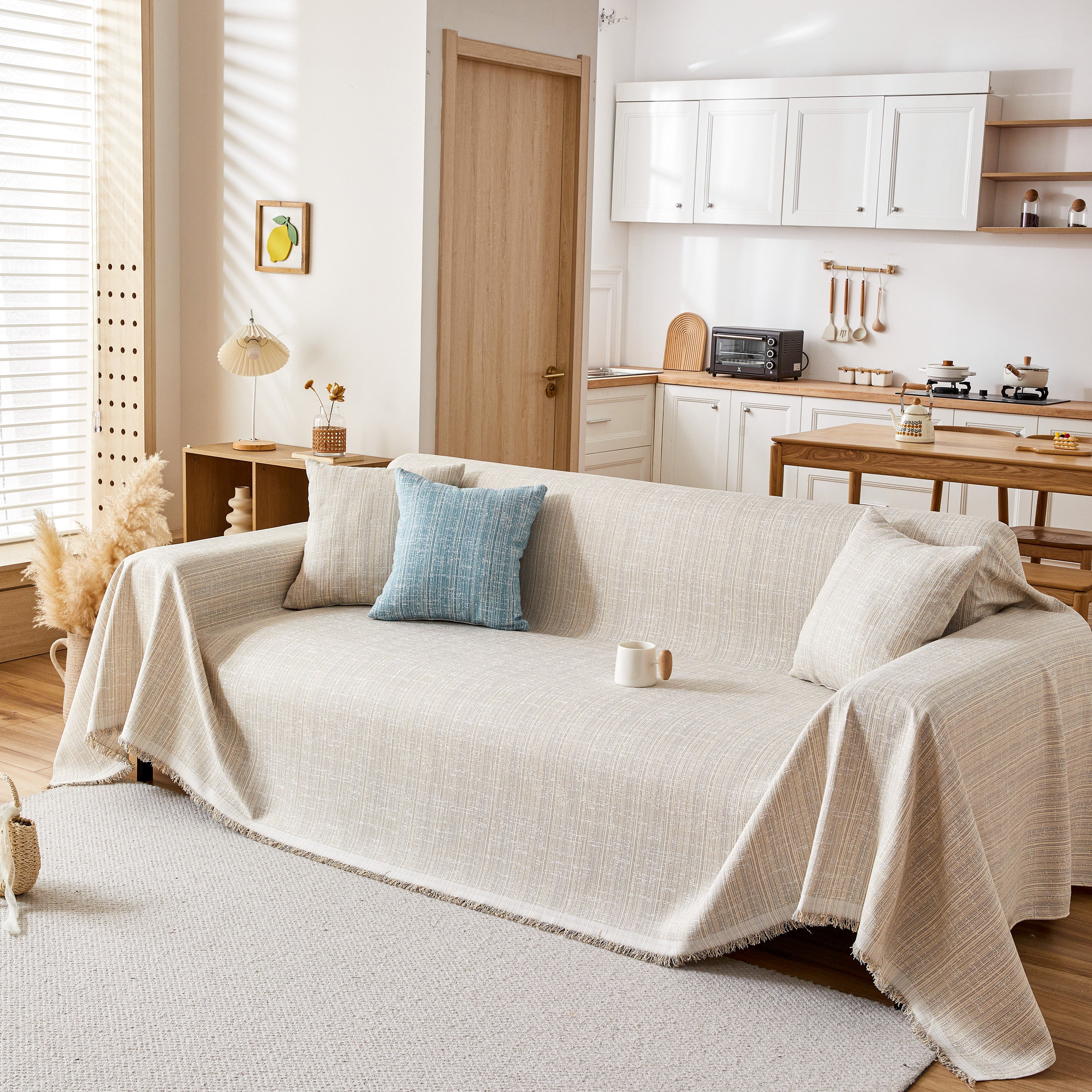 Couch Cover Blanket Couch Covers for Most Shape Sofas Washable Durable Sofa Throw Cover with Tassels - Image 19