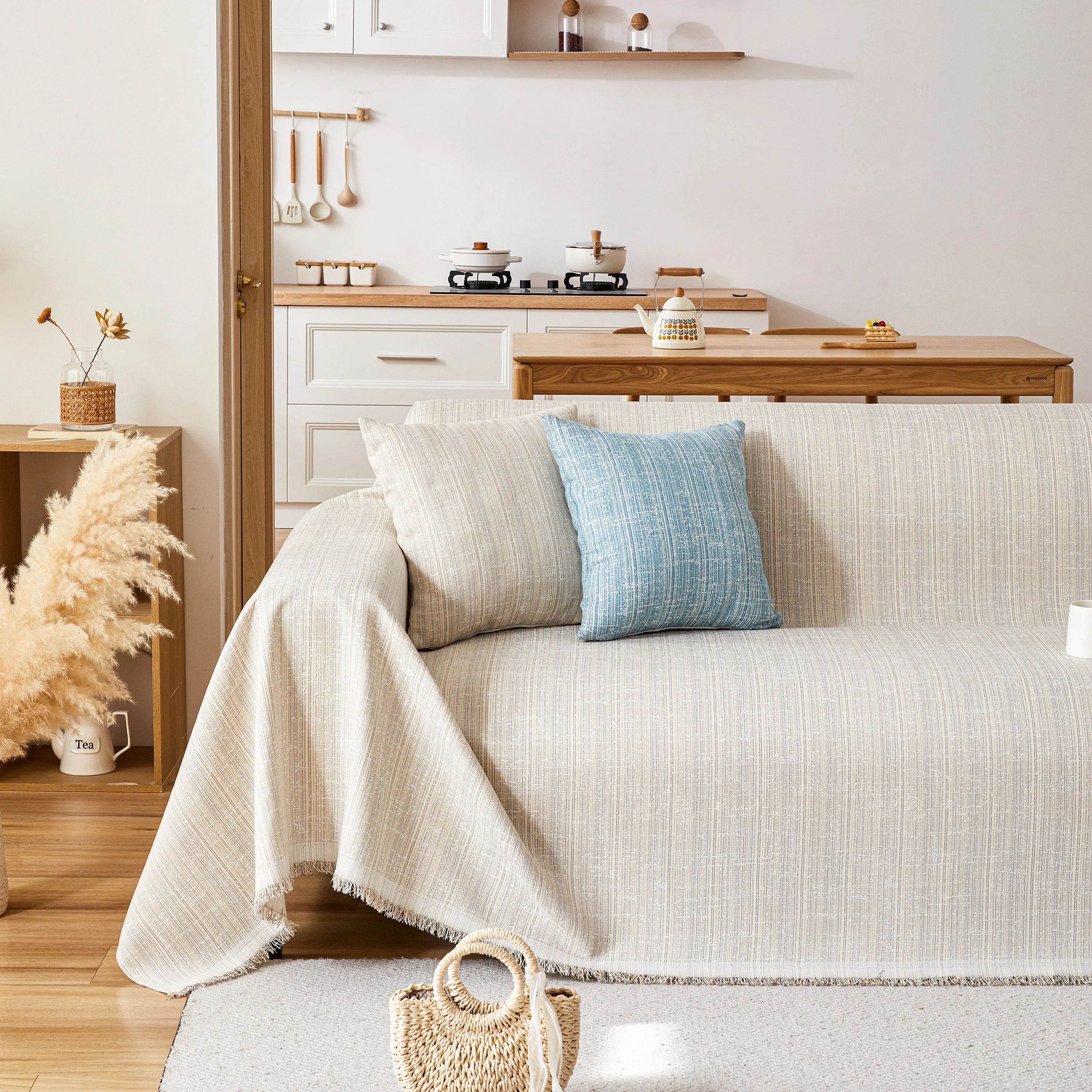 Couch Cover Blanket Couch Covers for Most Shape Sofas Washable Durable Sofa Throw Cover with Tassels - Image 20
