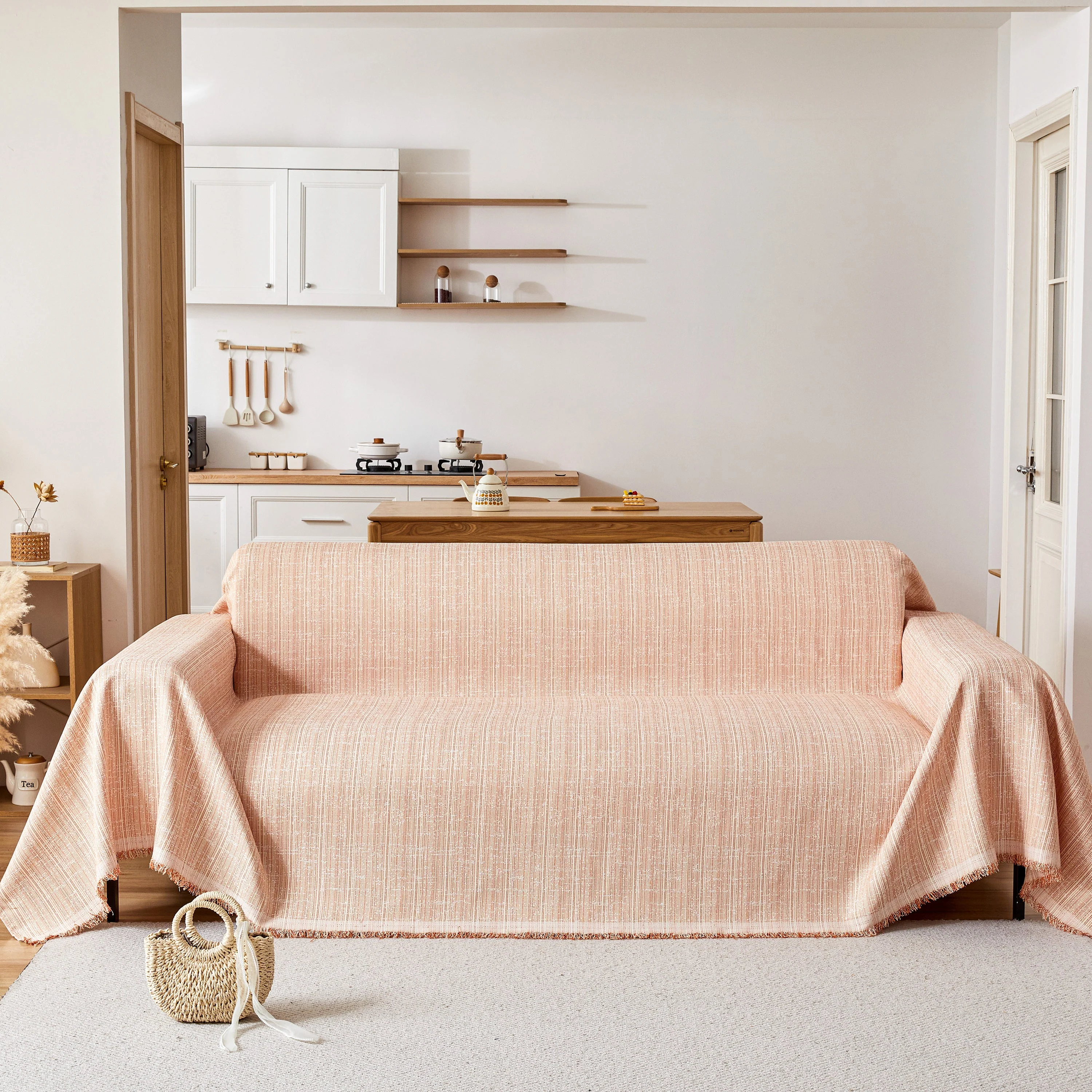 Couch Cover Blanket Couch Covers for Most Shape Sofas Washable Durable Sofa Throw Cover with Tassels - Image 25
