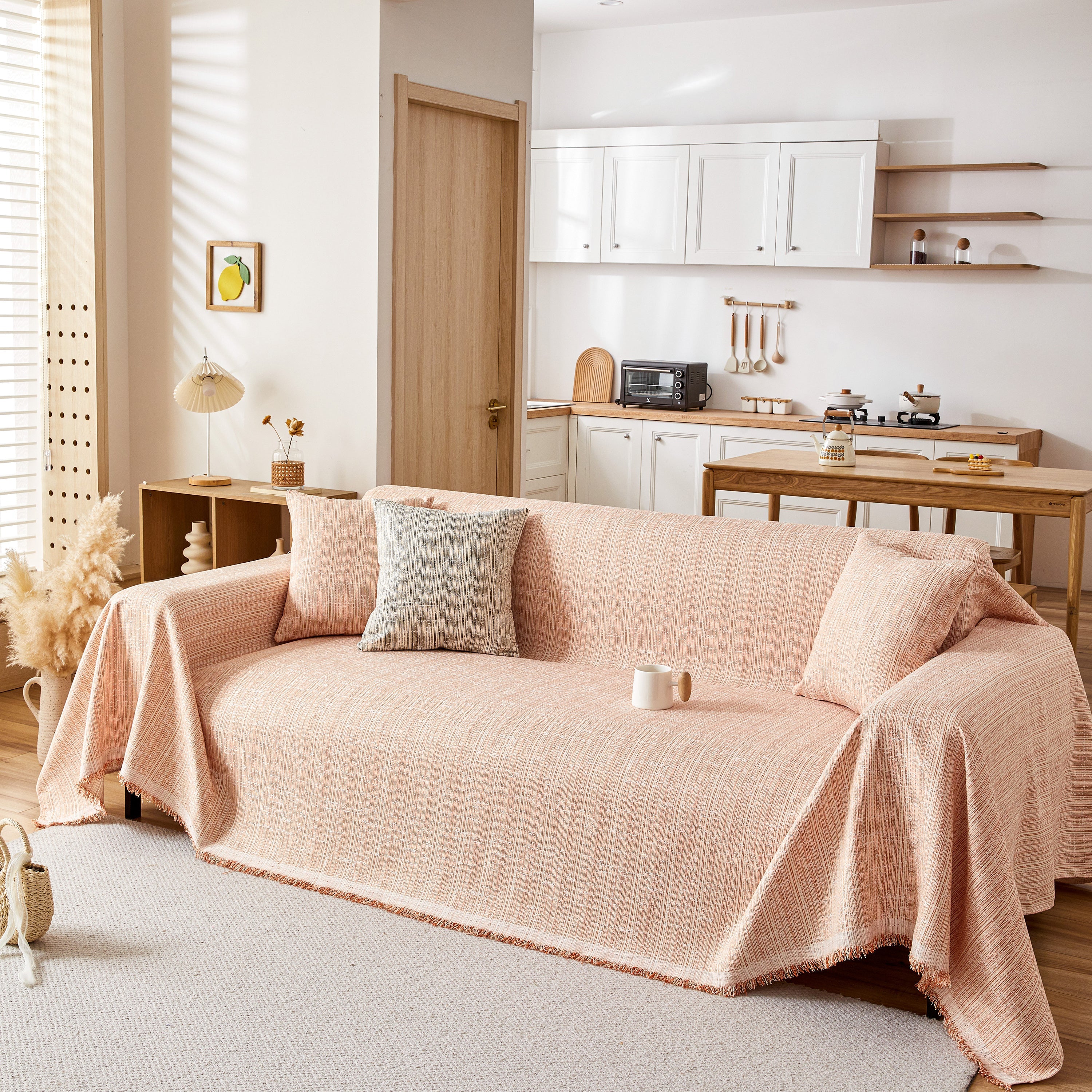 Couch Cover Blanket Couch Covers for Most Shape Sofas Washable Durable Sofa Throw Cover with Tassels - Image 26