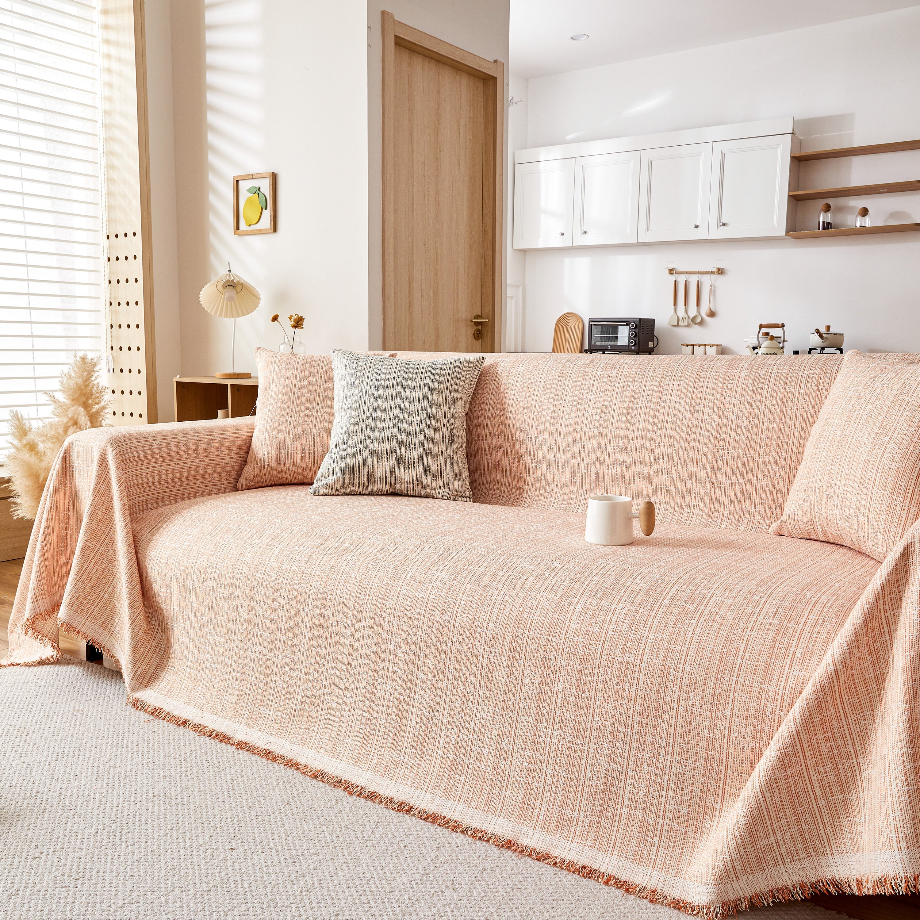 Couch Cover Blanket Couch Covers for Most Shape Sofas Washable Durable Sofa Throw Cover with Tassels - Image 37