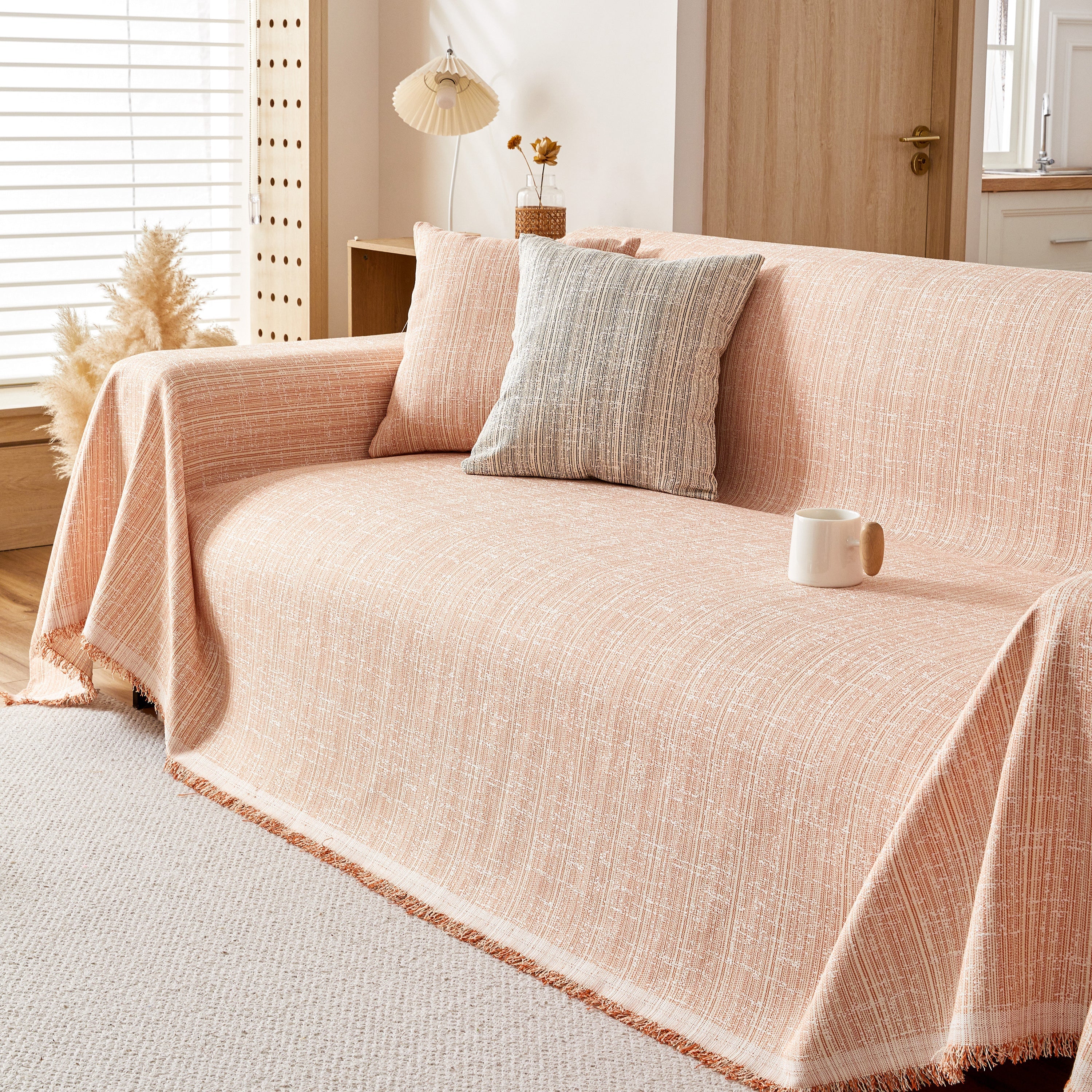 Couch Cover Blanket Couch Covers for Most Shape Sofas Washable Durable Sofa Throw Cover with Tassels - Image 39