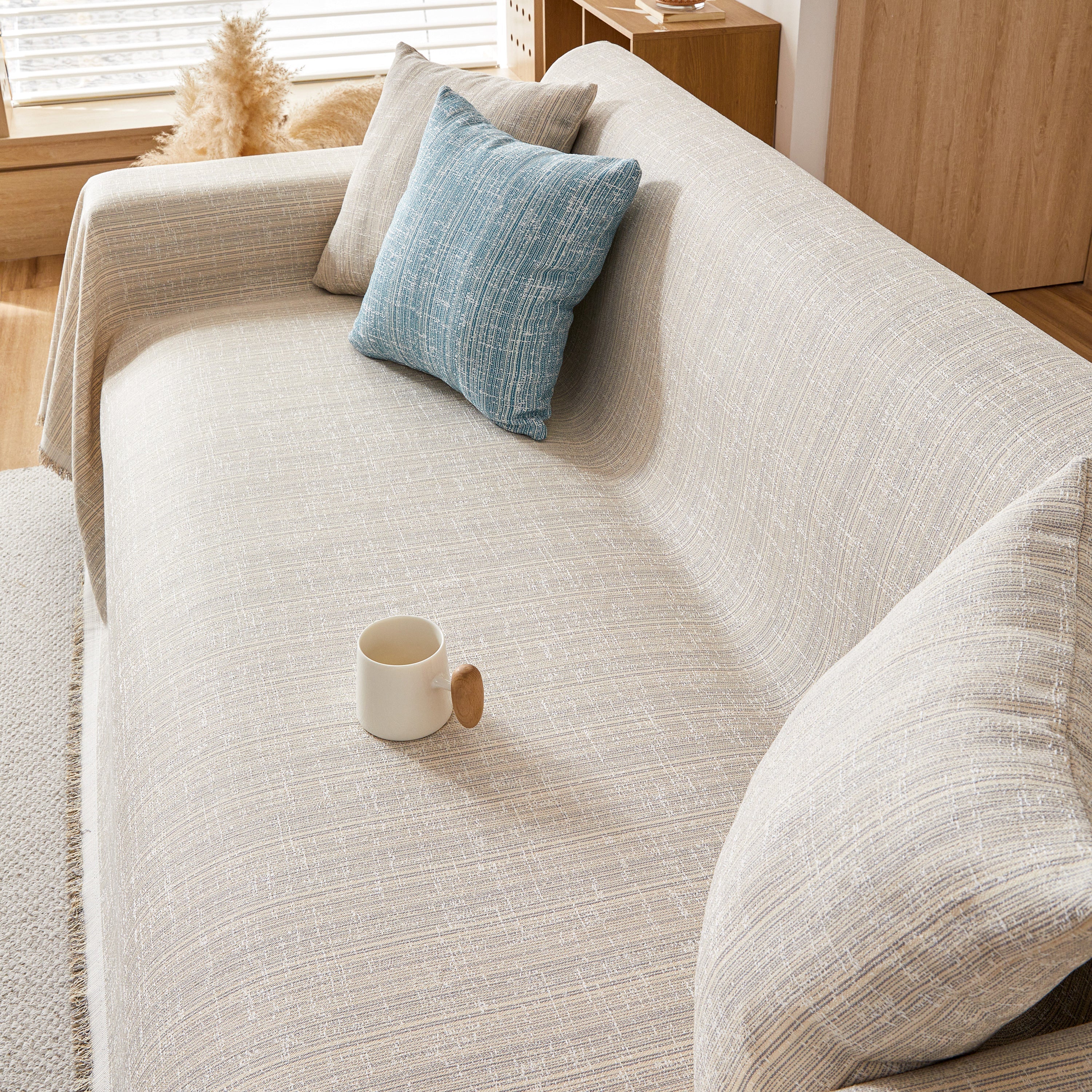 Couch Cover Blanket Couch Covers for Most Shape Sofas Washable Durable Sofa Throw Cover with Tassels - Image 4