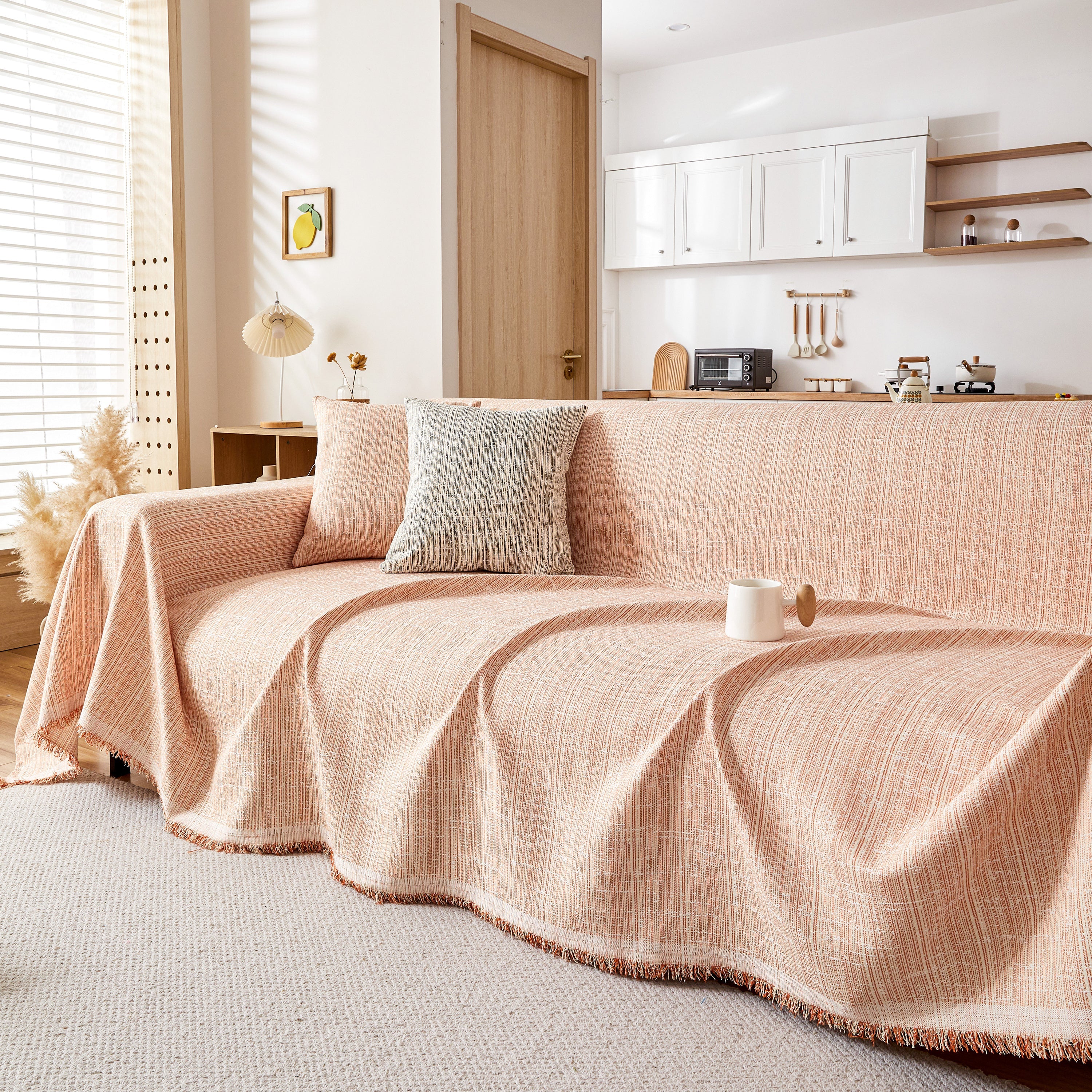 Couch Cover Blanket Couch Covers for Most Shape Sofas Washable Durable Sofa Throw Cover with Tassels - Image 40