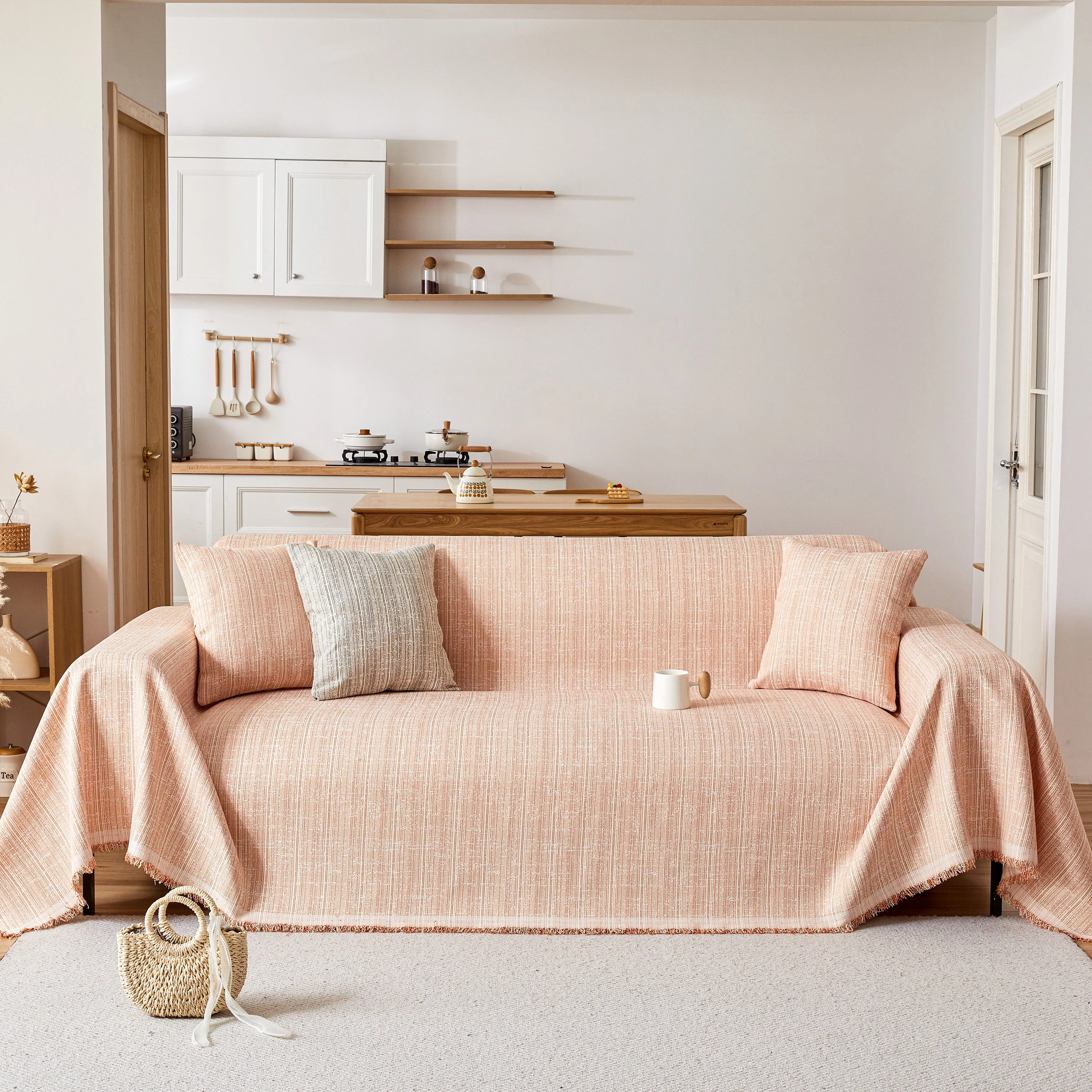 Couch Cover Blanket Couch Covers for Most Shape Sofas Washable Durable Sofa Throw Cover with Tassels - Image 45
