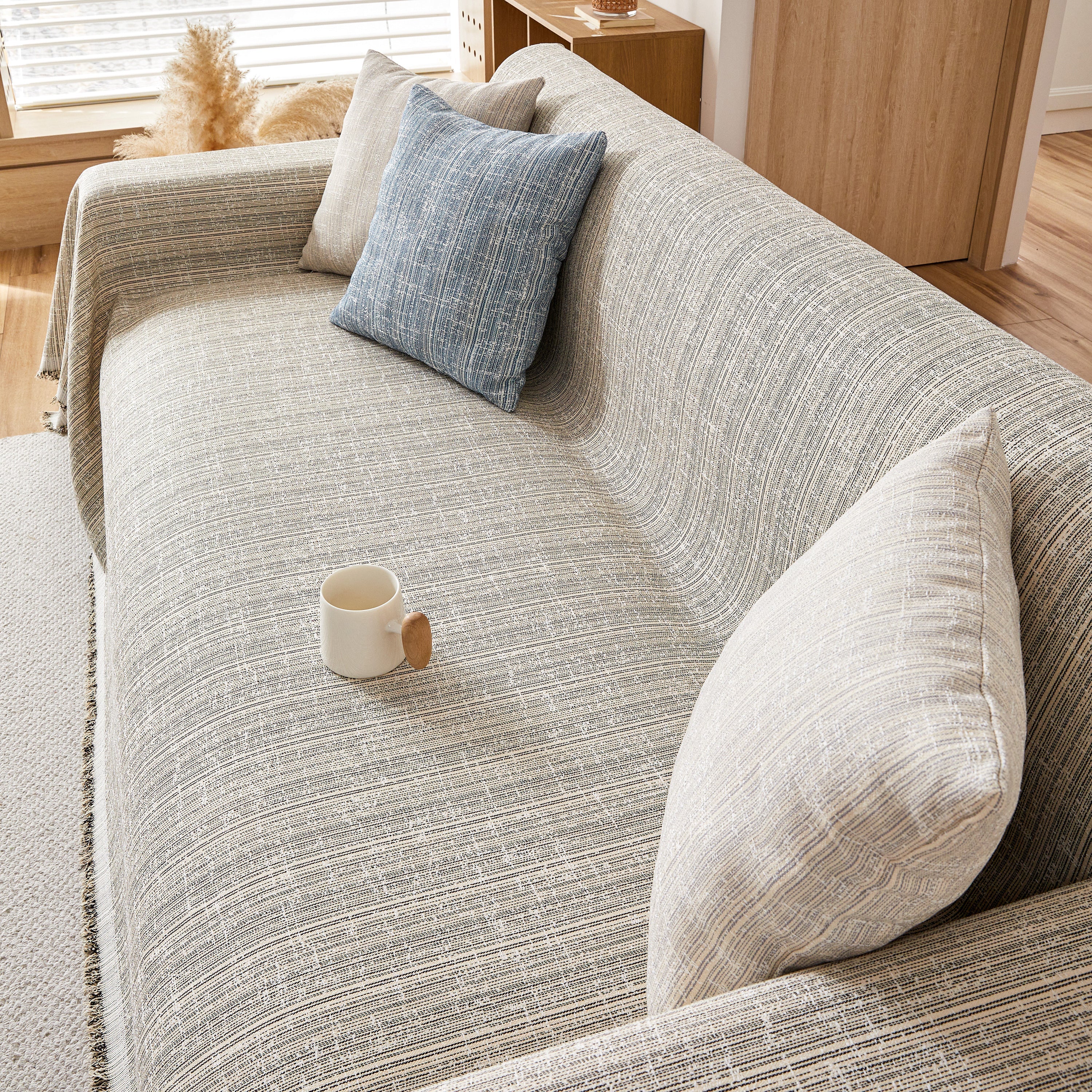 Couch Cover Blanket Couch Covers for Most Shape Sofas Washable Durable Sofa Throw Cover with Tassels - Image 49