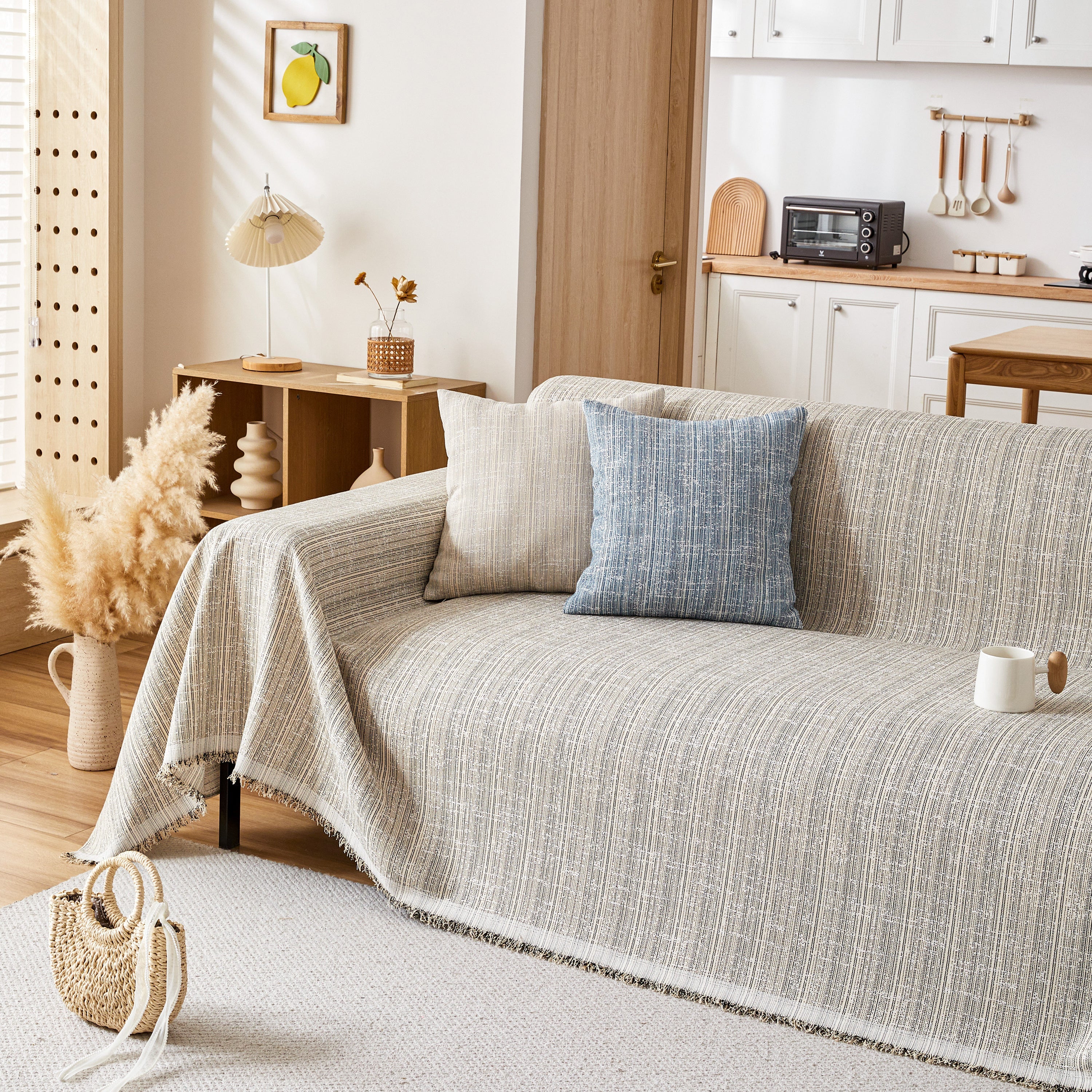 Couch Cover Blanket Couch Covers for Most Shape Sofas Washable Durable Sofa Throw Cover with Tassels - Image 57