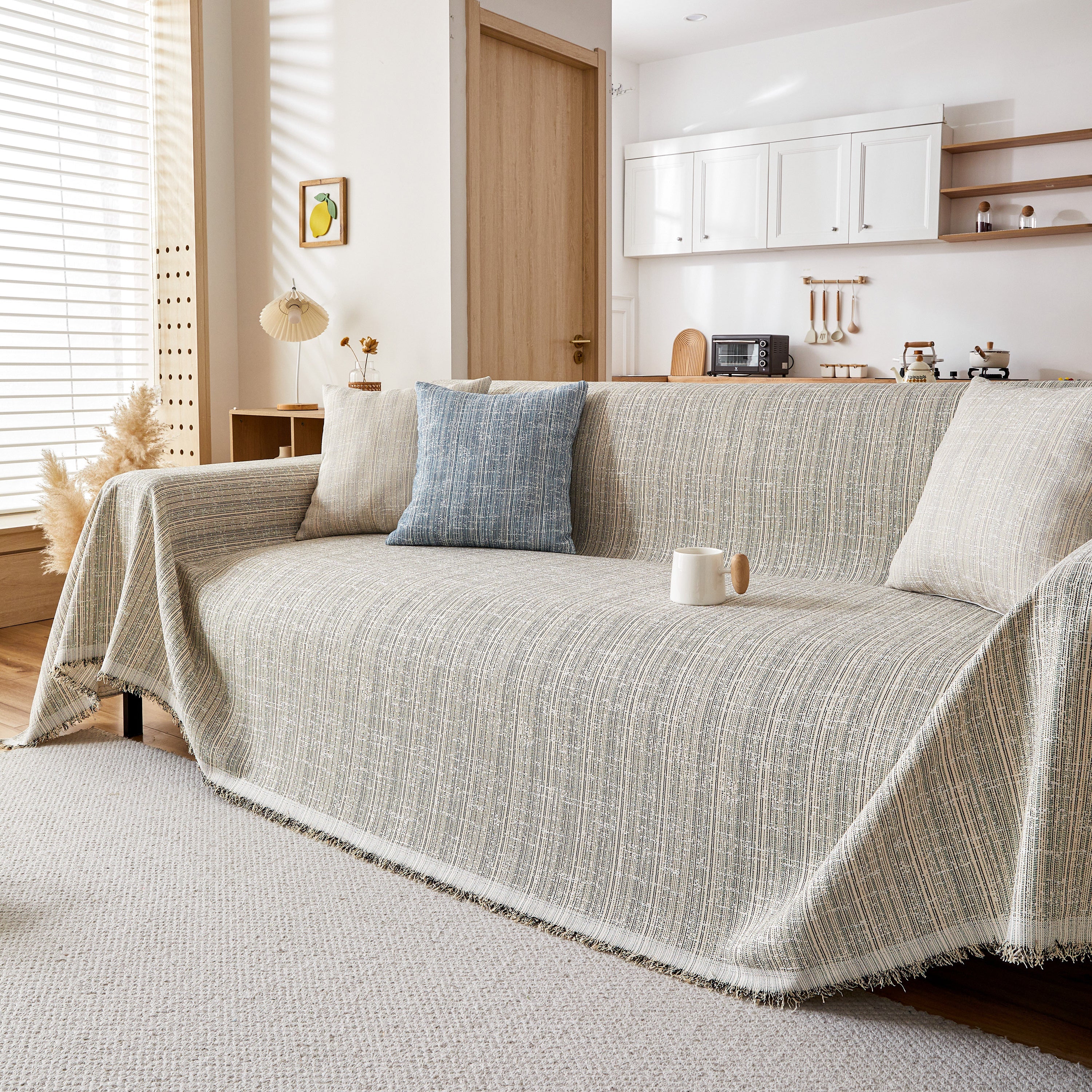 Couch Cover Blanket Couch Covers for Most Shape Sofas Washable Durable Sofa Throw Cover with Tassels - Image 58