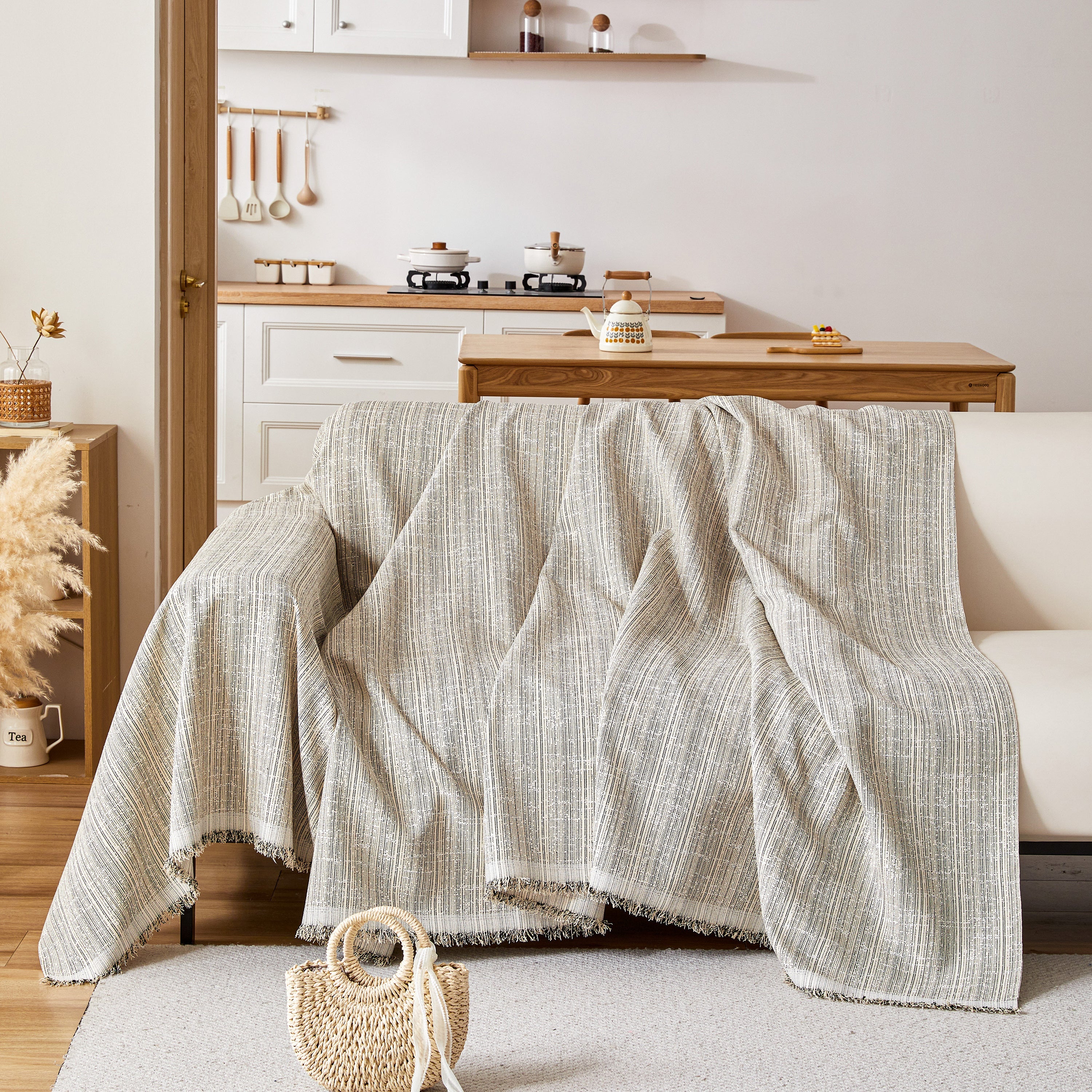 Couch Cover Blanket Couch Covers for Most Shape Sofas Washable Durable Sofa Throw Cover with Tassels - Image 61