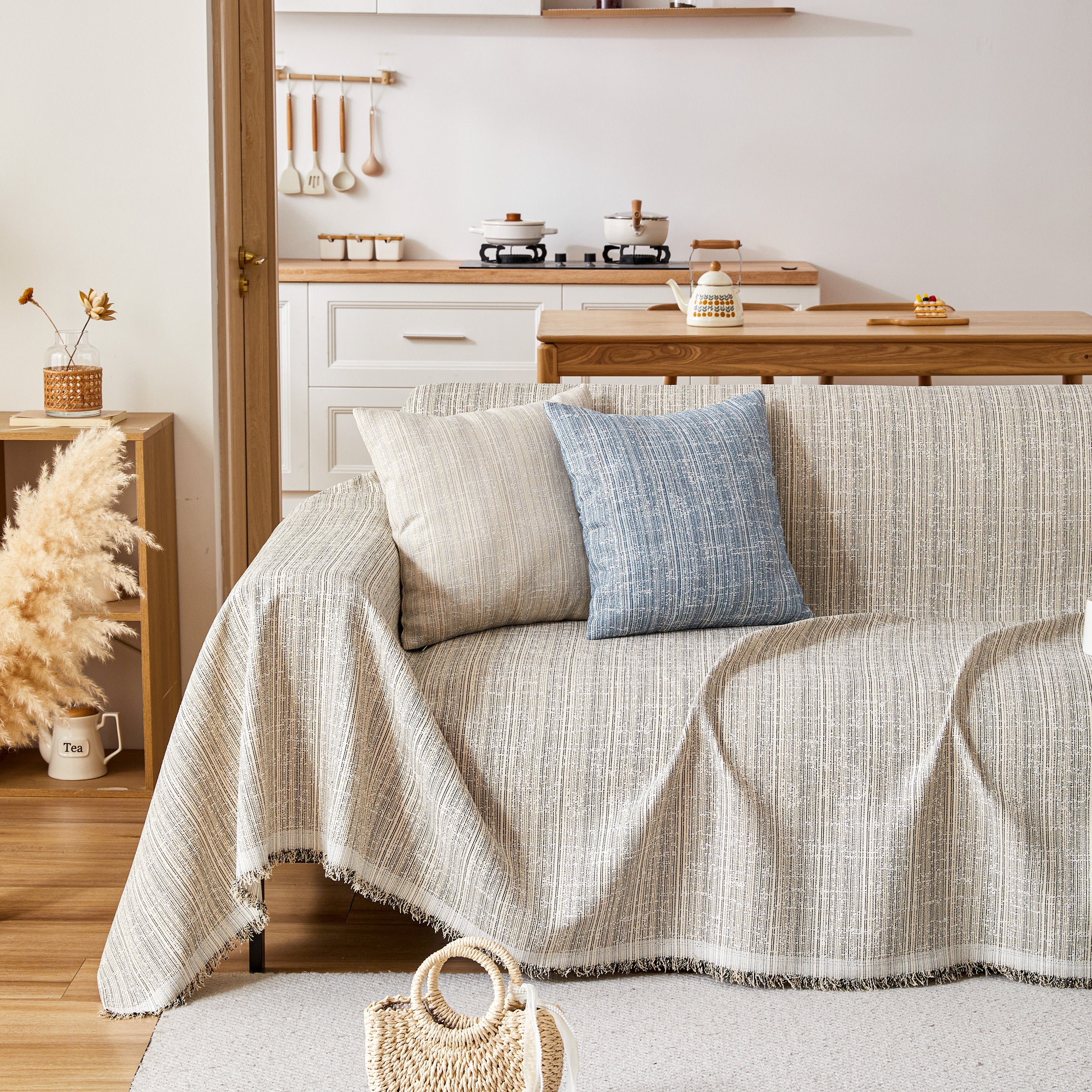 Couch Cover Blanket Couch Covers for Most Shape Sofas Washable Durable Sofa Throw Cover with Tassels - Image 62