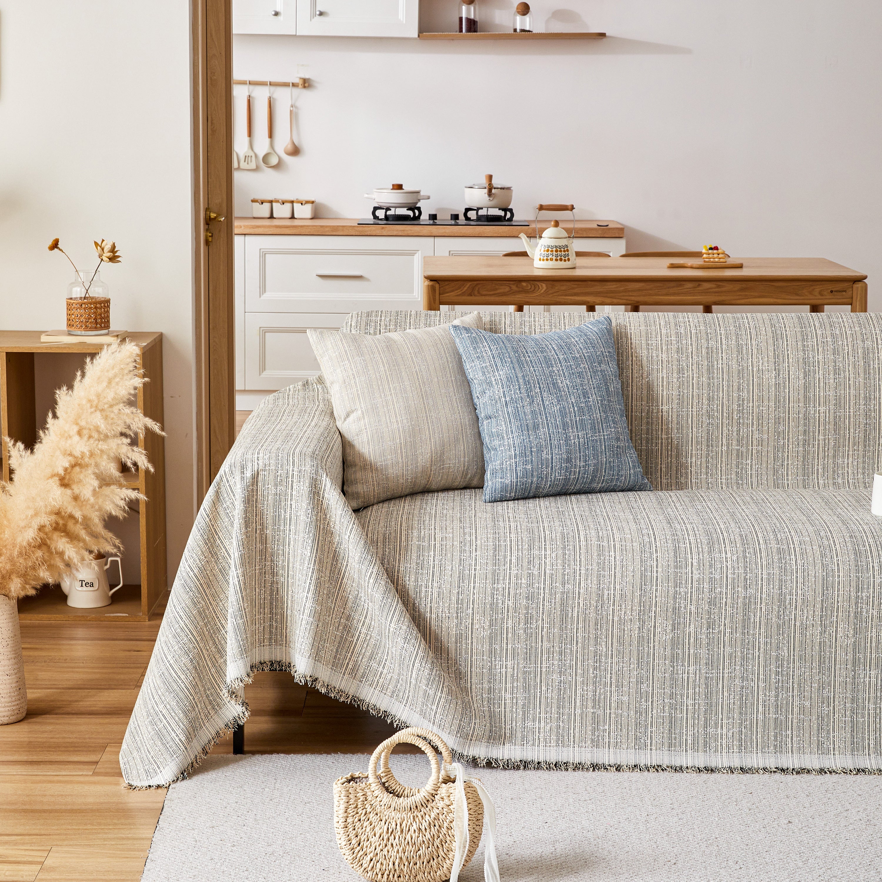 Couch Cover Blanket Couch Covers for Most Shape Sofas Washable Durable Sofa Throw Cover with Tassels - Image 63