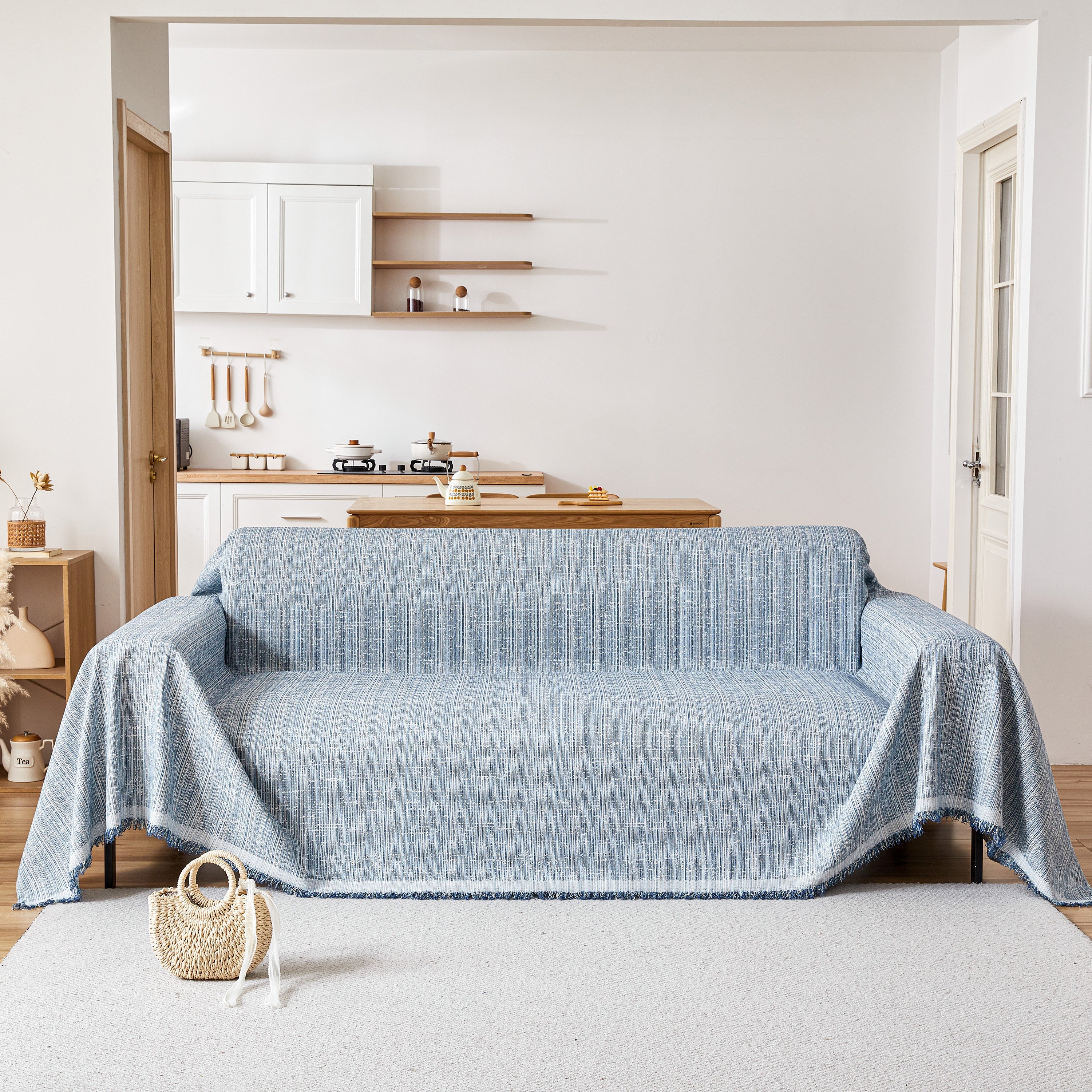 Couch Cover Blanket Couch Covers for Most Shape Sofas Washable Durable Sofa Throw Cover with Tassels - Image 66