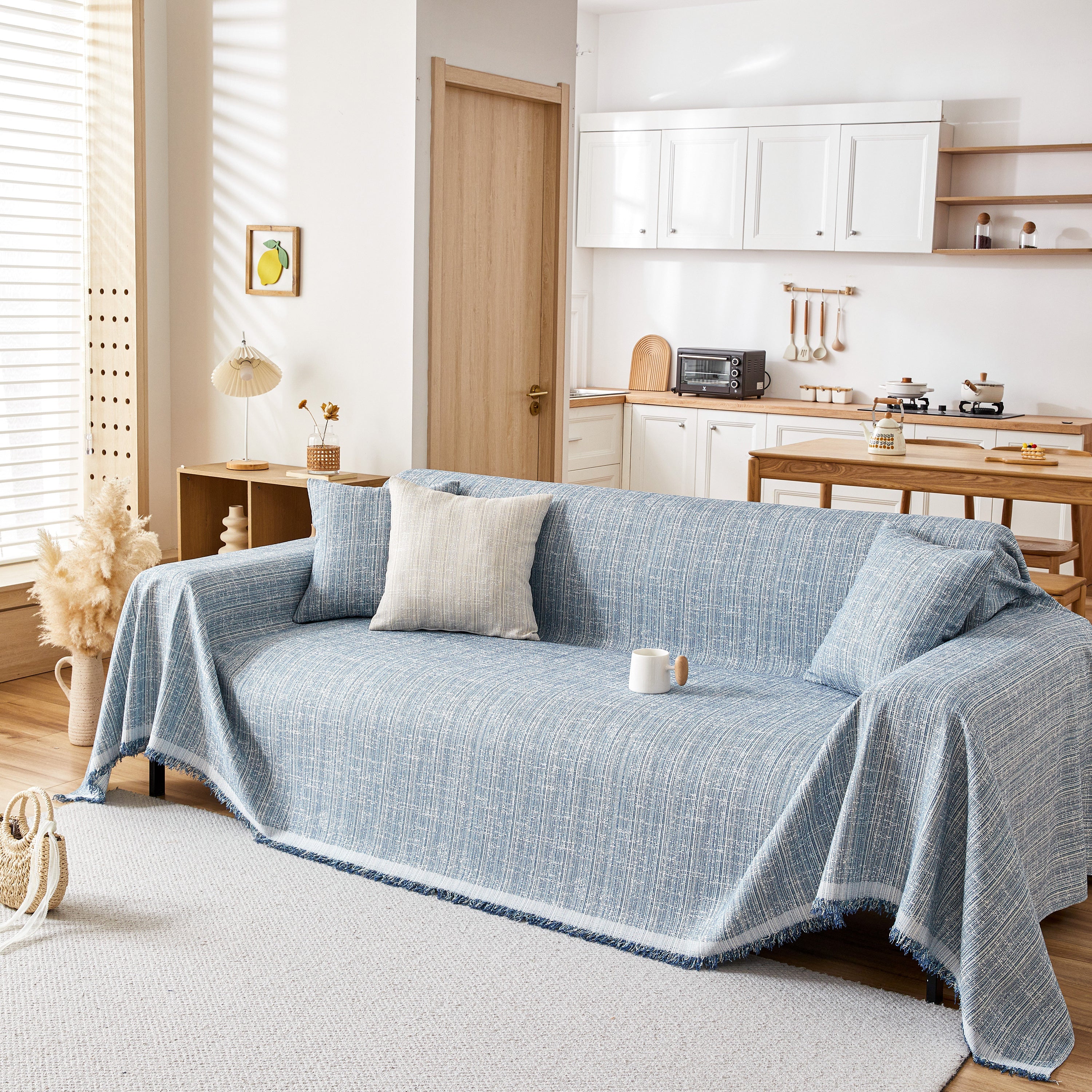 Couch Cover Blanket Couch Covers for Most Shape Sofas Washable Durable Sofa Throw Cover with Tassels - Image 67