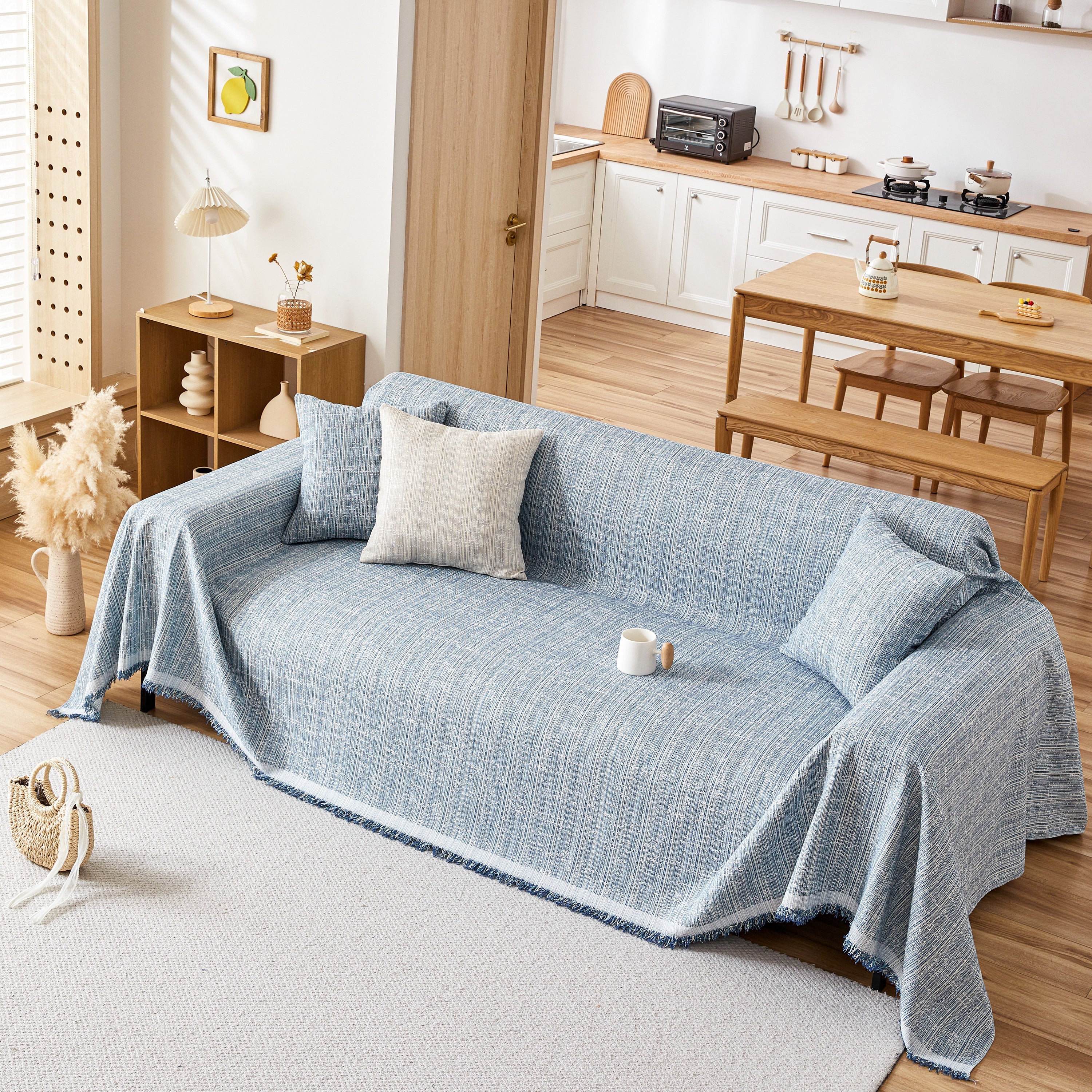 Couch Cover Blanket Couch Covers for Most Shape Sofas Washable Durable Sofa Throw Cover with Tassels - Image 68