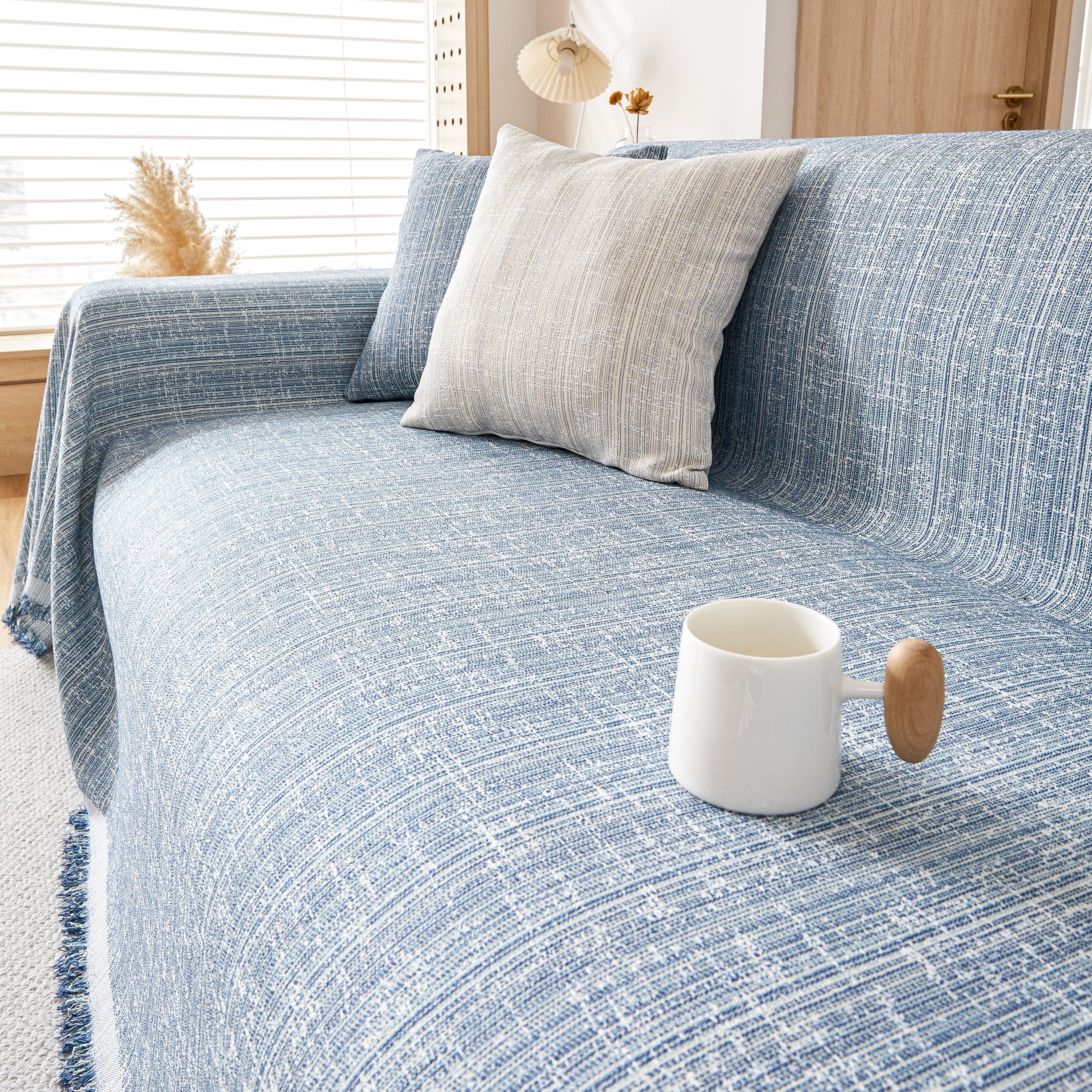 Couch Cover Blanket Couch Covers for Most Shape Sofas Washable Durable Sofa Throw Cover with Tassels - Image 70