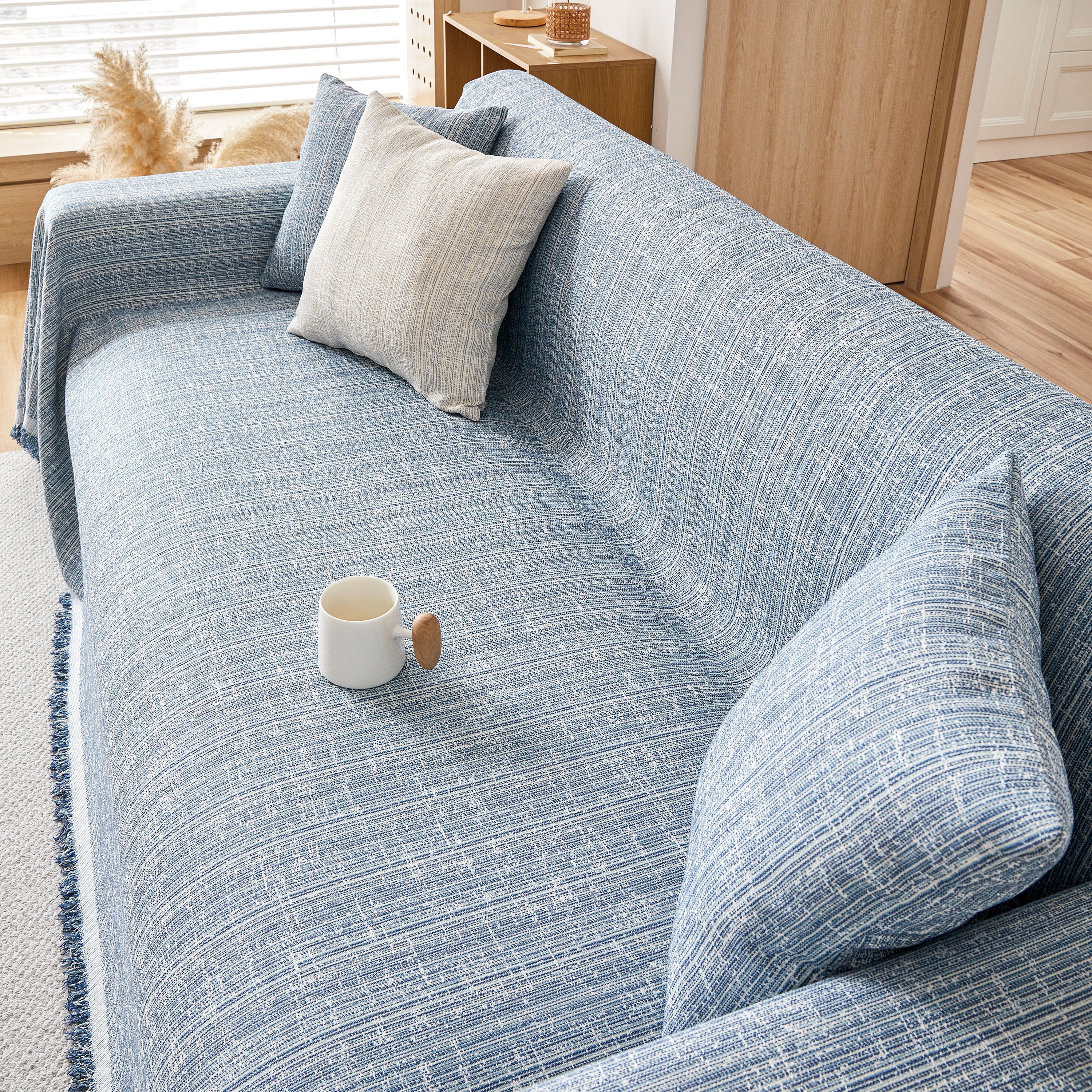Couch Cover Blanket Couch Covers for Most Shape Sofas Washable Durable Sofa Throw Cover with Tassels - Image 76