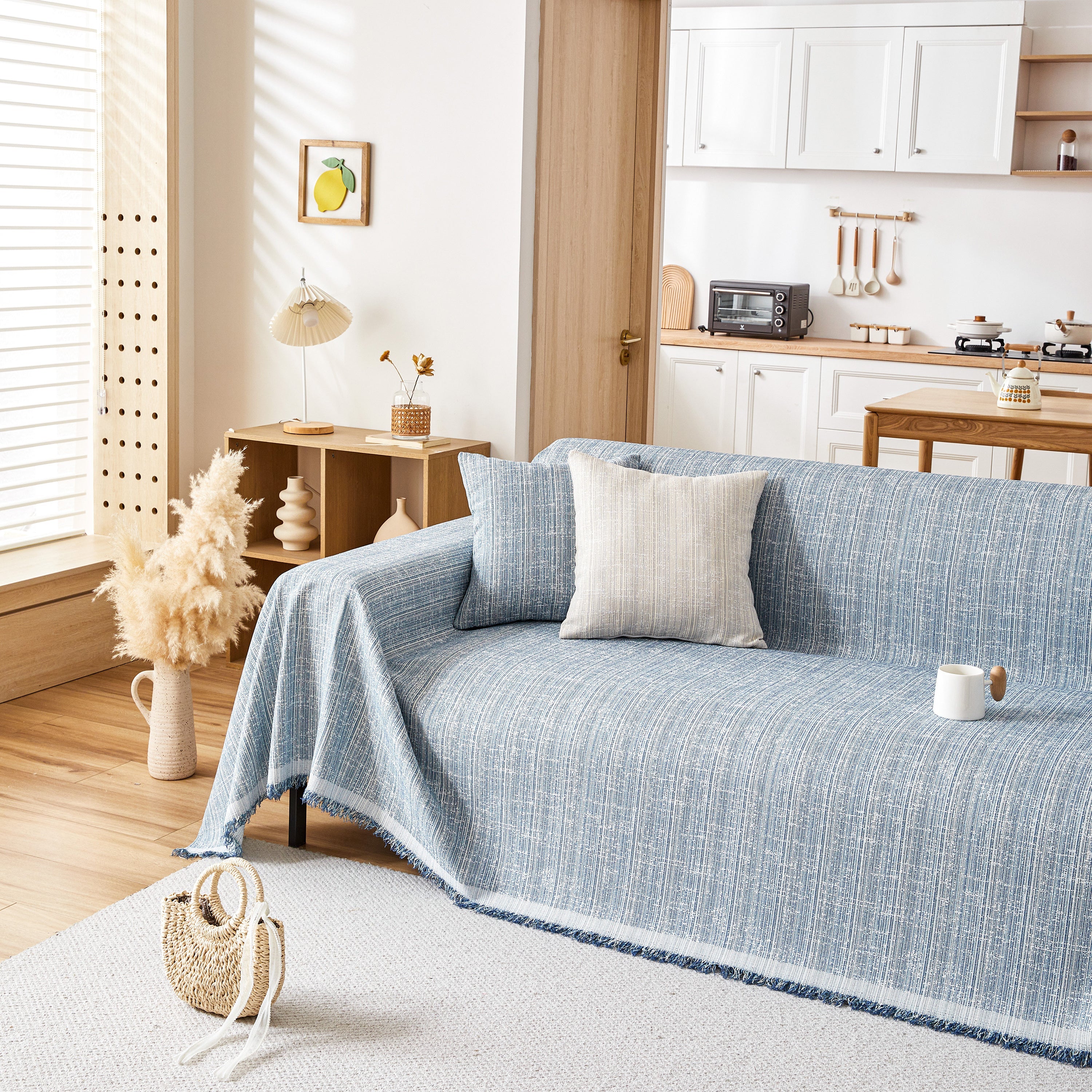 Couch Cover Blanket Couch Covers for Most Shape Sofas Washable Durable Sofa Throw Cover with Tassels - Image 77