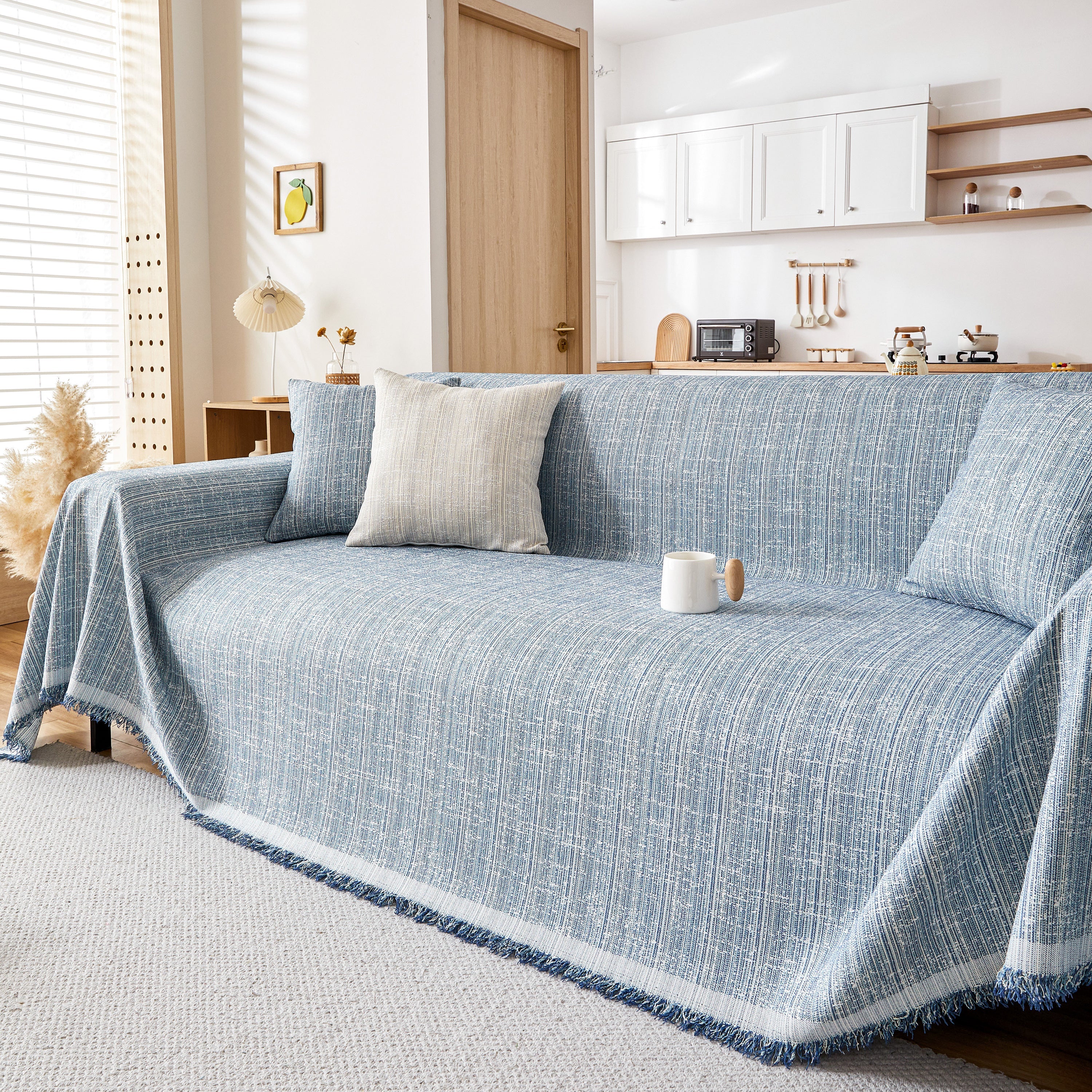 Couch Cover Blanket Couch Covers for Most Shape Sofas Washable Durable Sofa Throw Cover with Tassels - Image 78