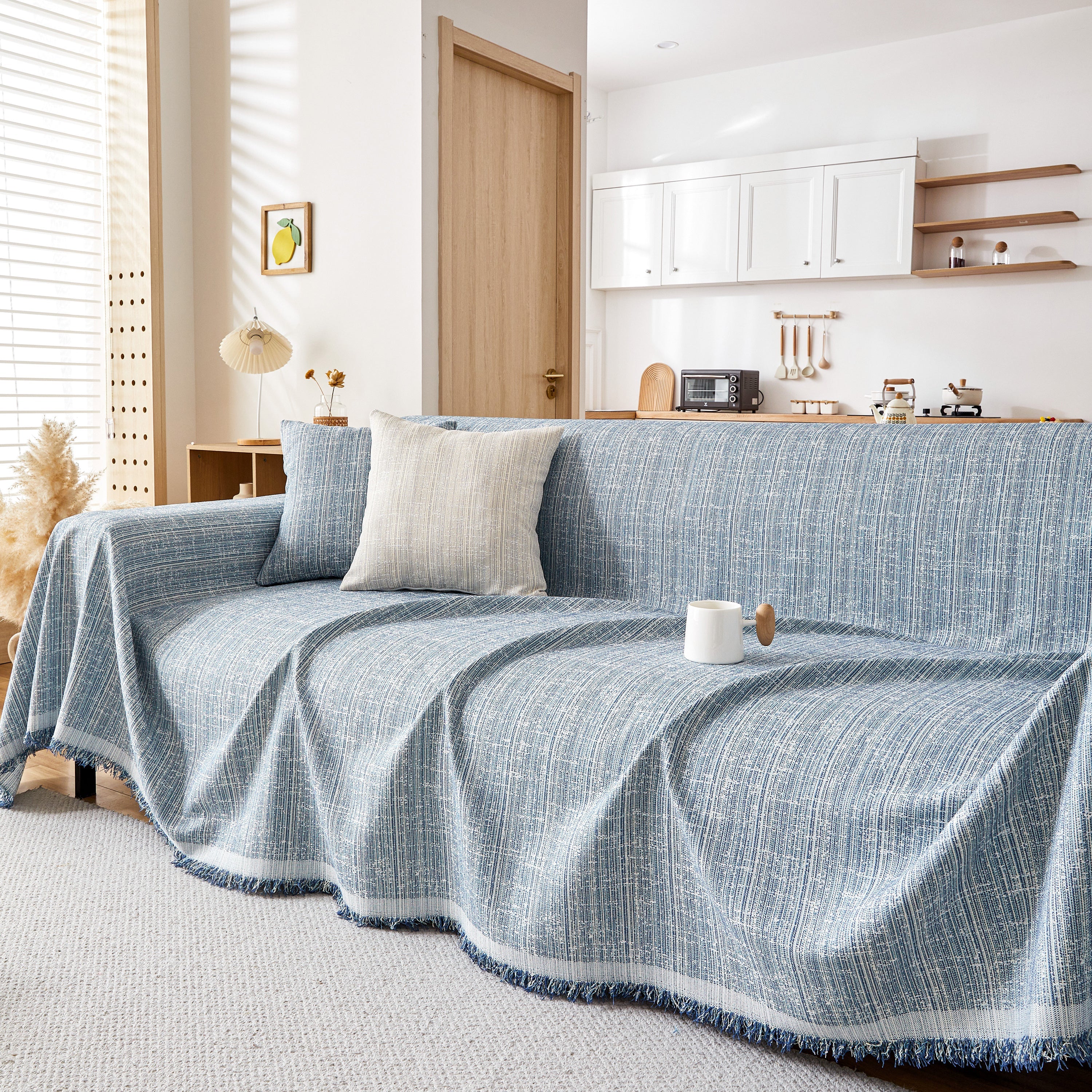 Couch Cover Blanket Couch Covers for Most Shape Sofas Washable Durable Sofa Throw Cover with Tassels - Image 79