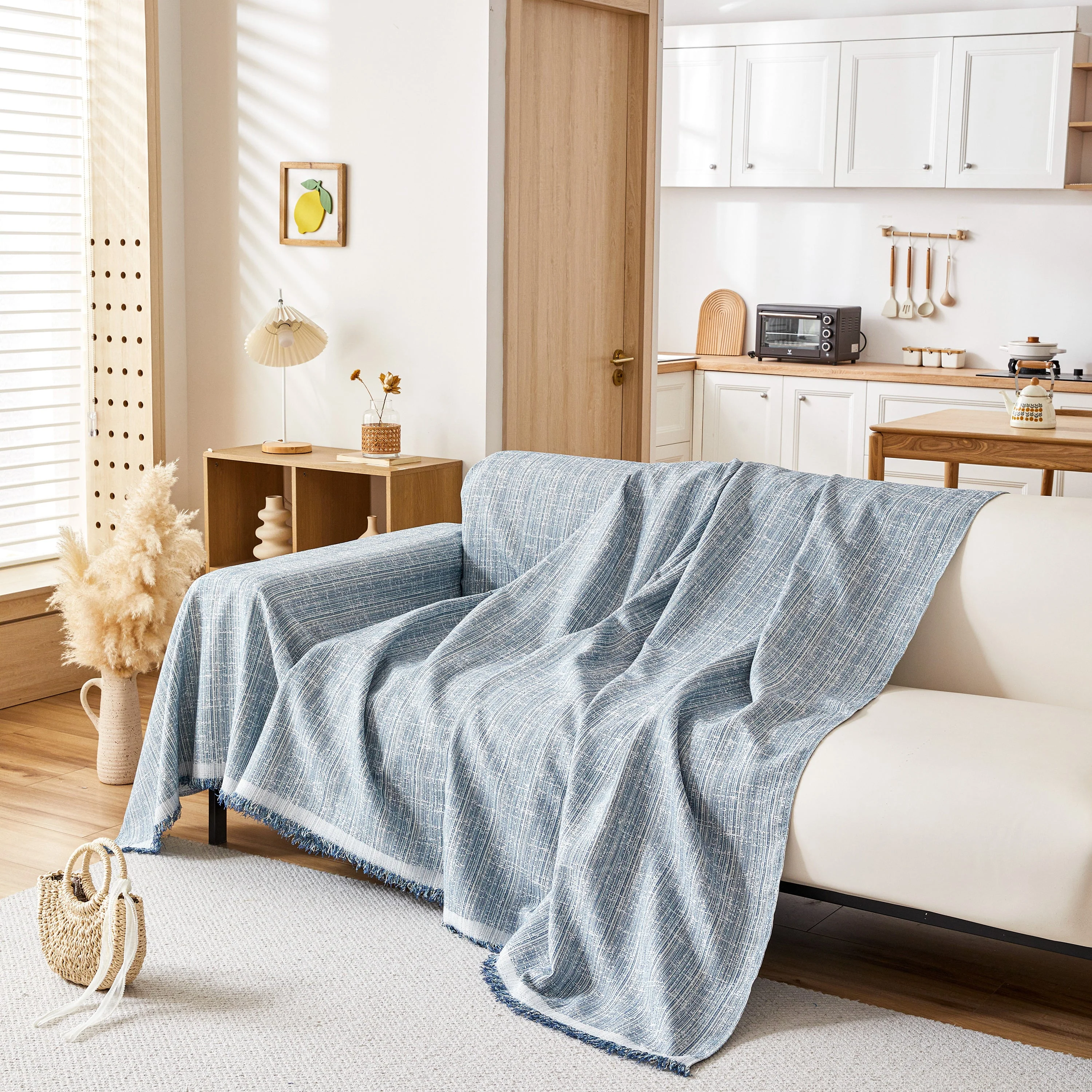Couch Cover Blanket Couch Covers for Most Shape Sofas Washable Durable Sofa Throw Cover with Tassels - Image 80