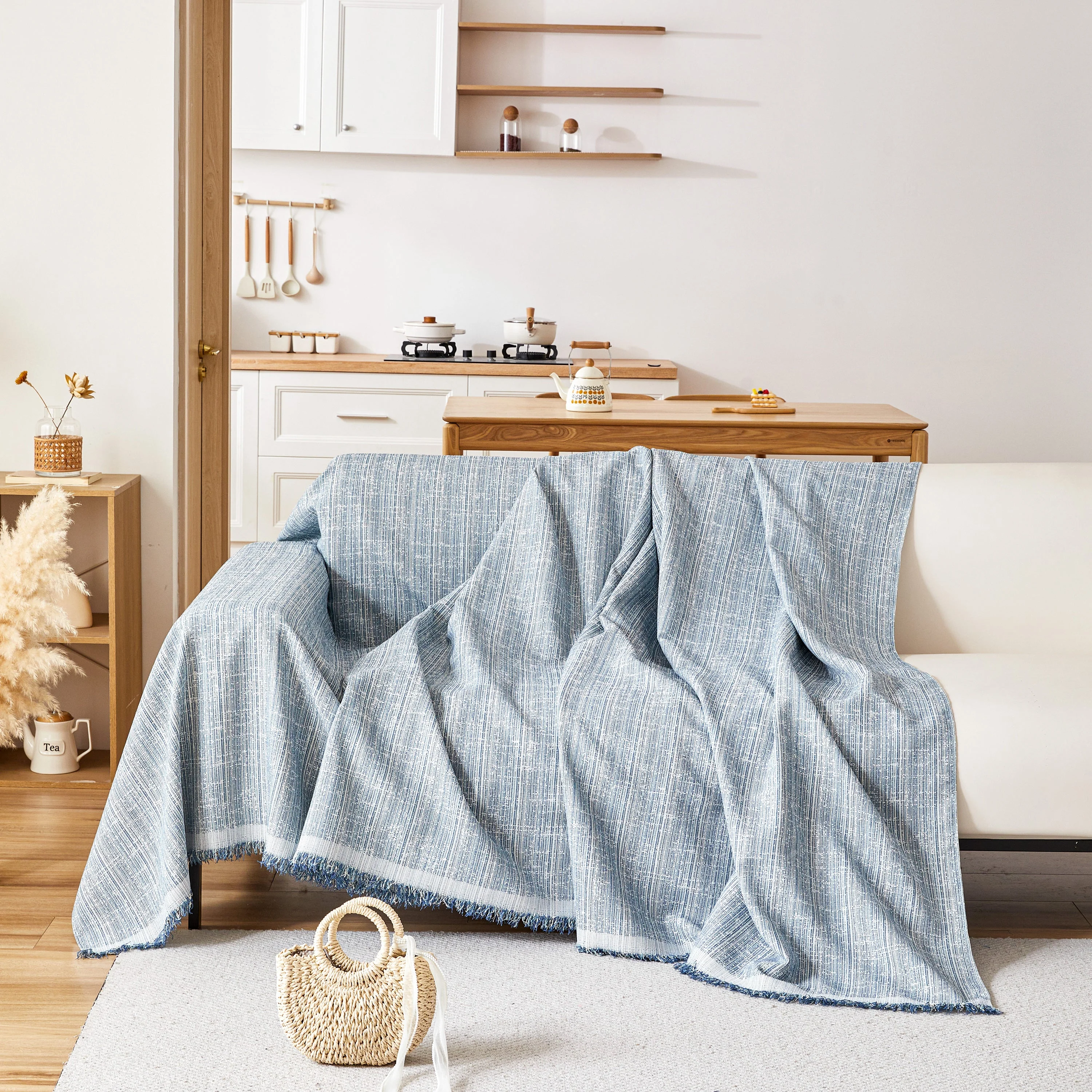 Couch Cover Blanket Couch Covers for Most Shape Sofas Washable Durable Sofa Throw Cover with Tassels - Image 81