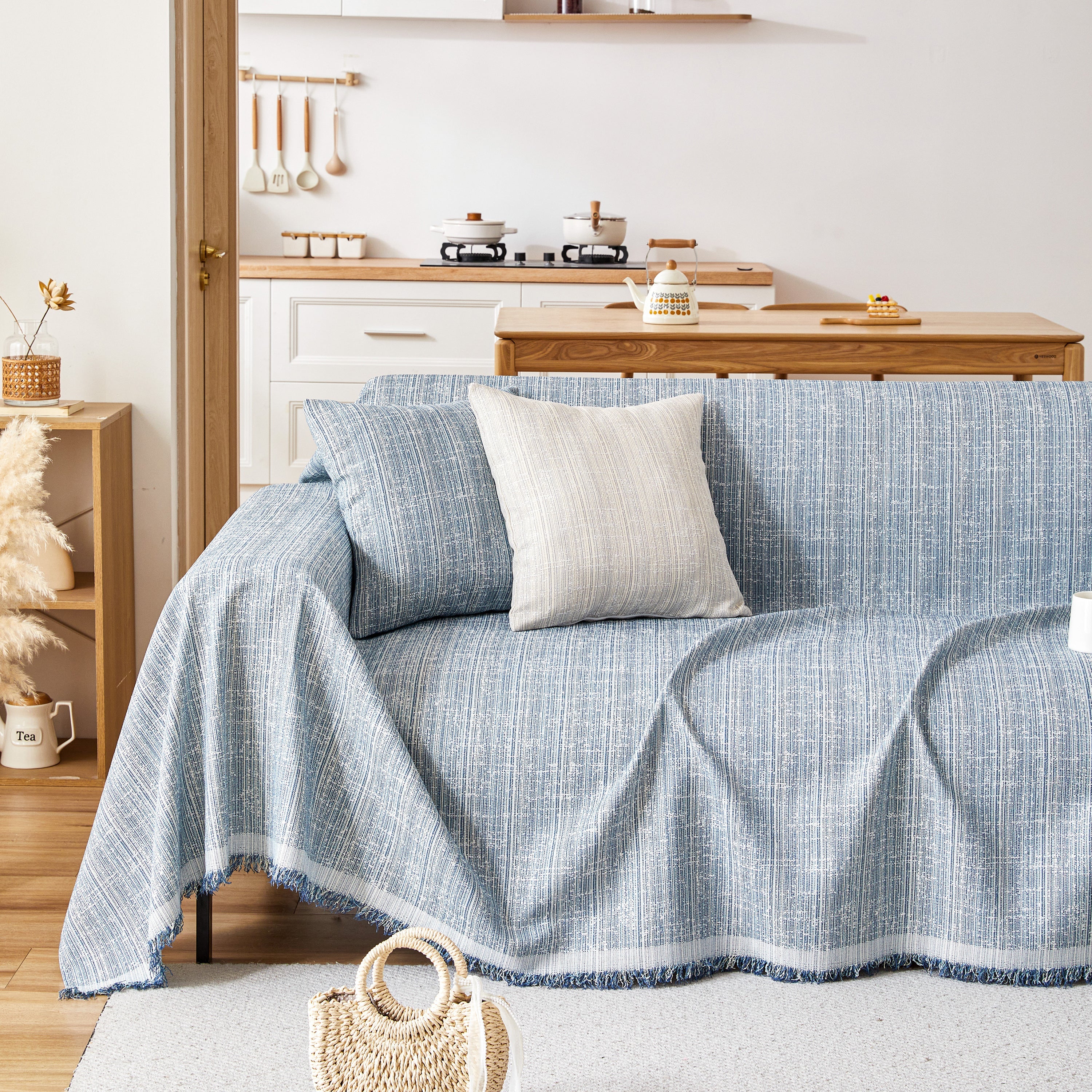 Couch Cover Blanket Couch Covers for Most Shape Sofas Washable Durable Sofa Throw Cover with Tassels - Image 82