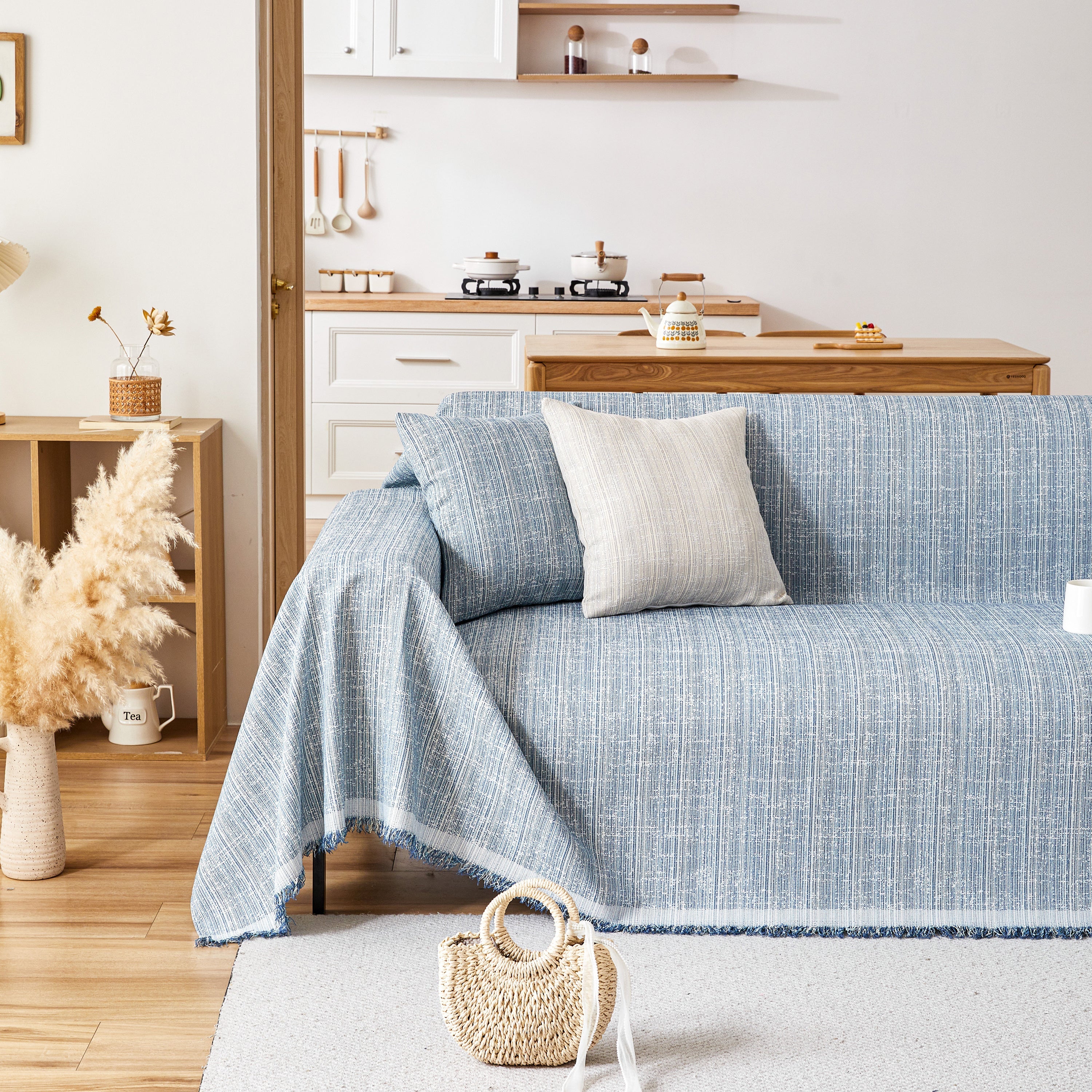 Couch Cover Blanket Couch Covers for Most Shape Sofas Washable Durable Sofa Throw Cover with Tassels - Image 83