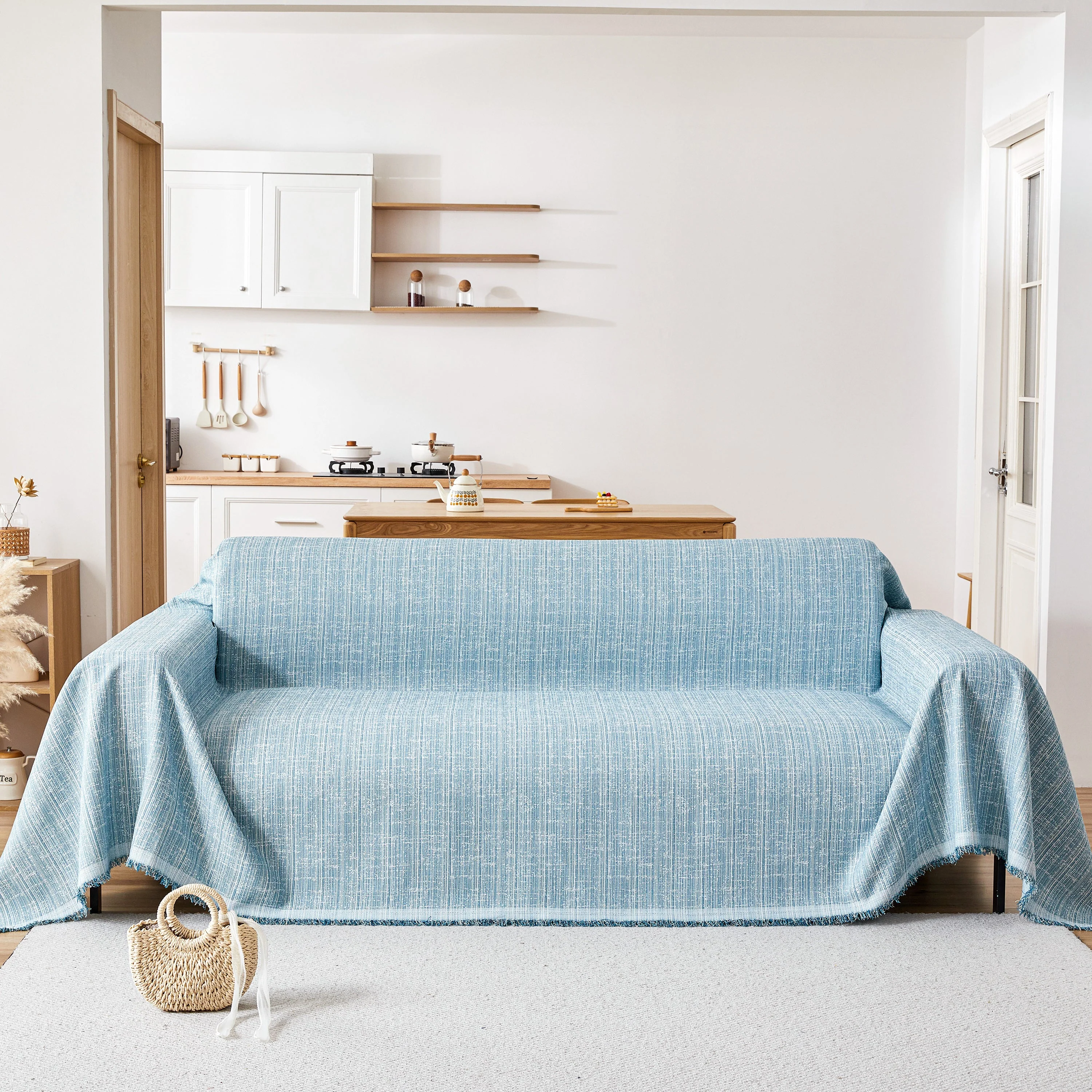 Couch Cover Blanket Couch Covers for Most Shape Sofas Washable Durable Sofa Throw Cover with Tassels - Image 86