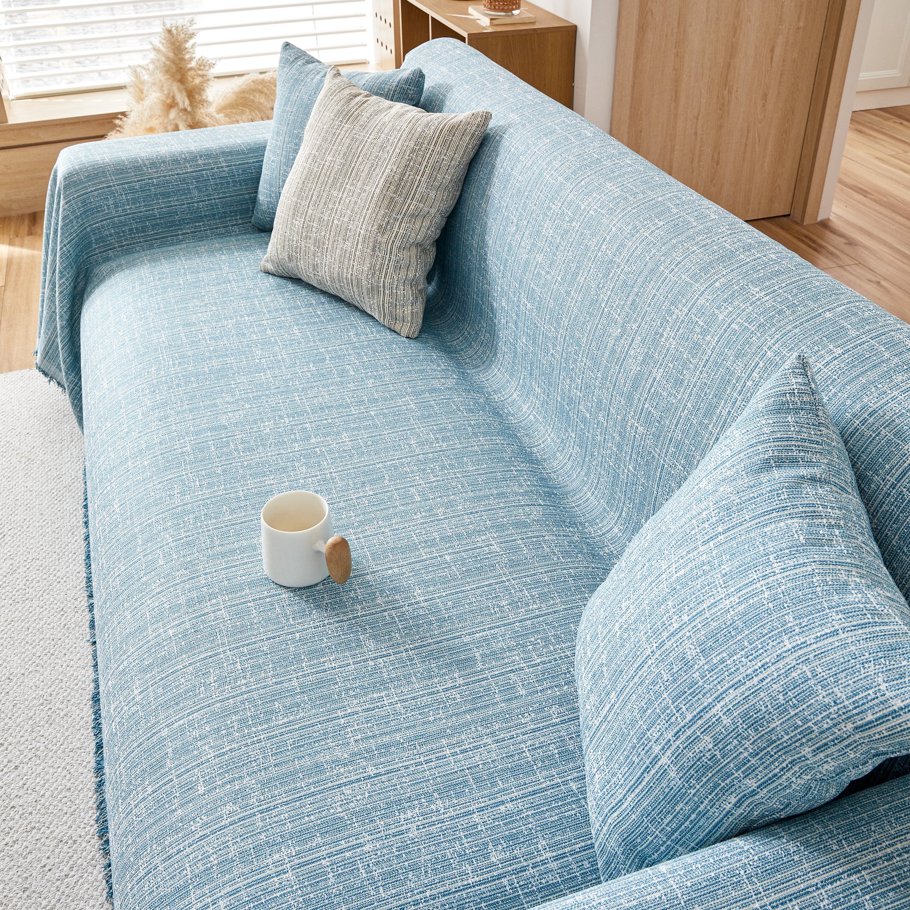 Couch Cover Blanket Couch Covers for Most Shape Sofas Washable Durable Sofa Throw Cover with Tassels - Image 94