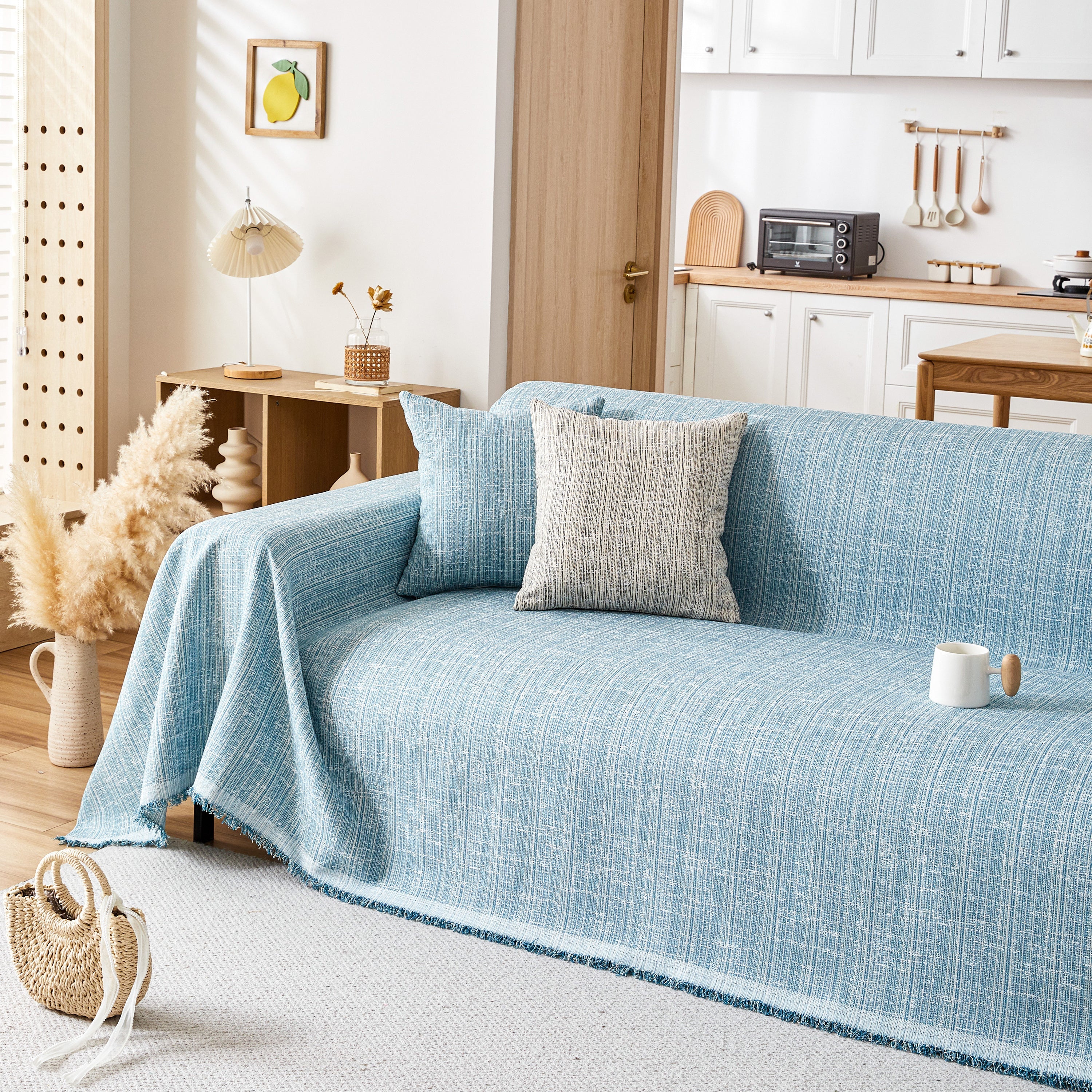 Couch Cover Blanket Couch Covers for Most Shape Sofas Washable Durable Sofa Throw Cover with Tassels - Image 96