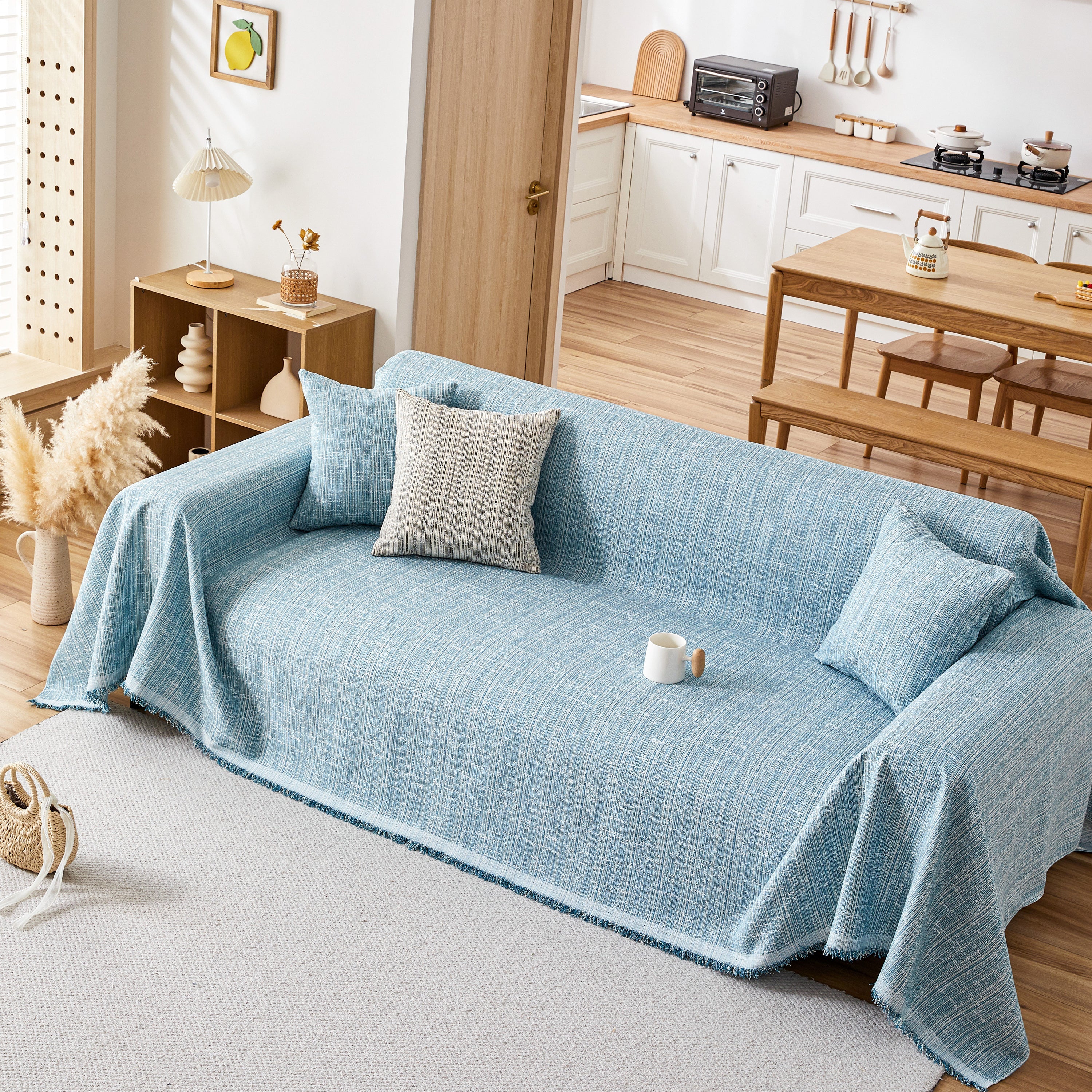 Couch Cover Blanket Couch Covers for Most Shape Sofas Washable Durable Sofa Throw Cover with Tassels - Image 98