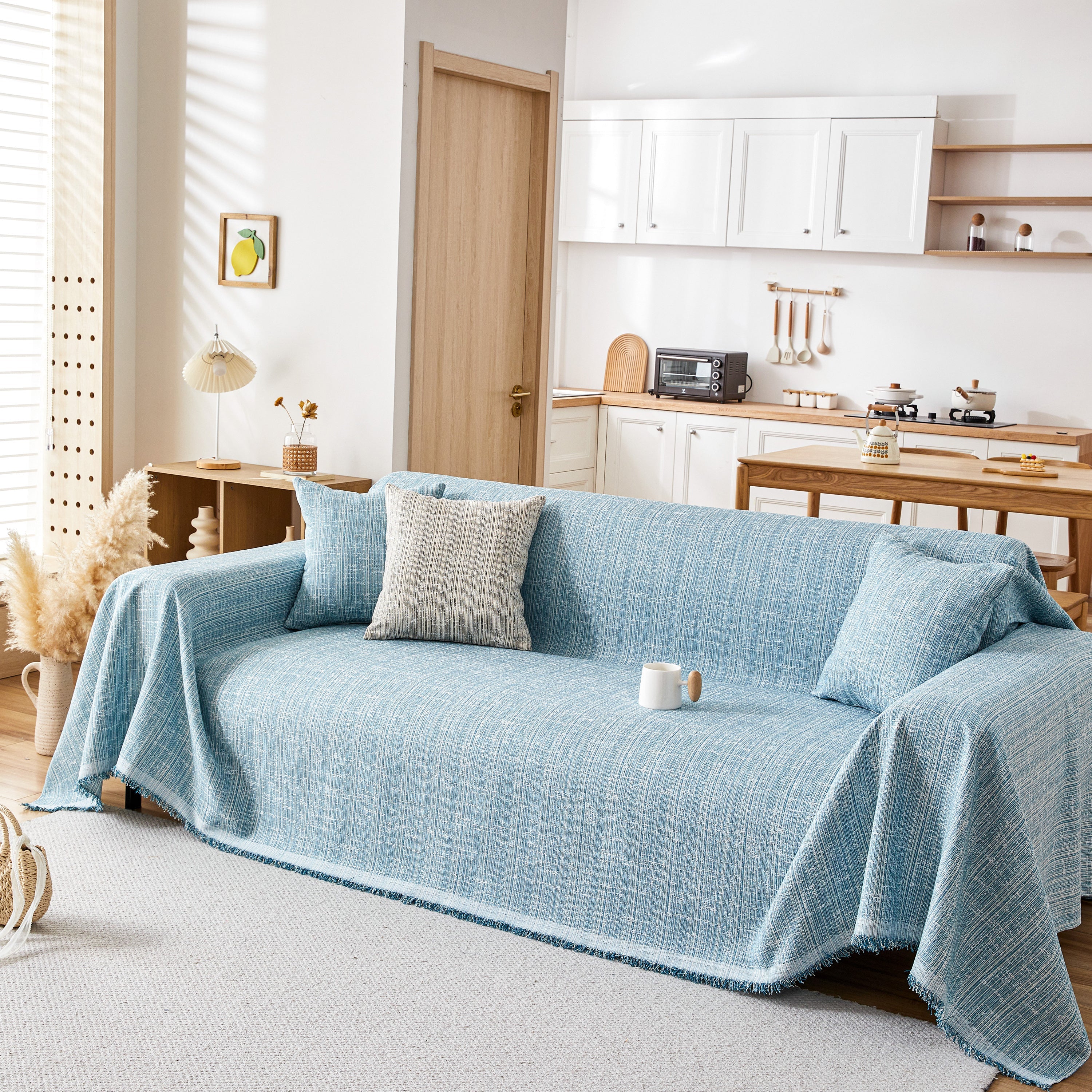 Couch Cover Blanket Couch Covers for Most Shape Sofas Washable Durable Sofa Throw Cover with Tassels - Image 99
