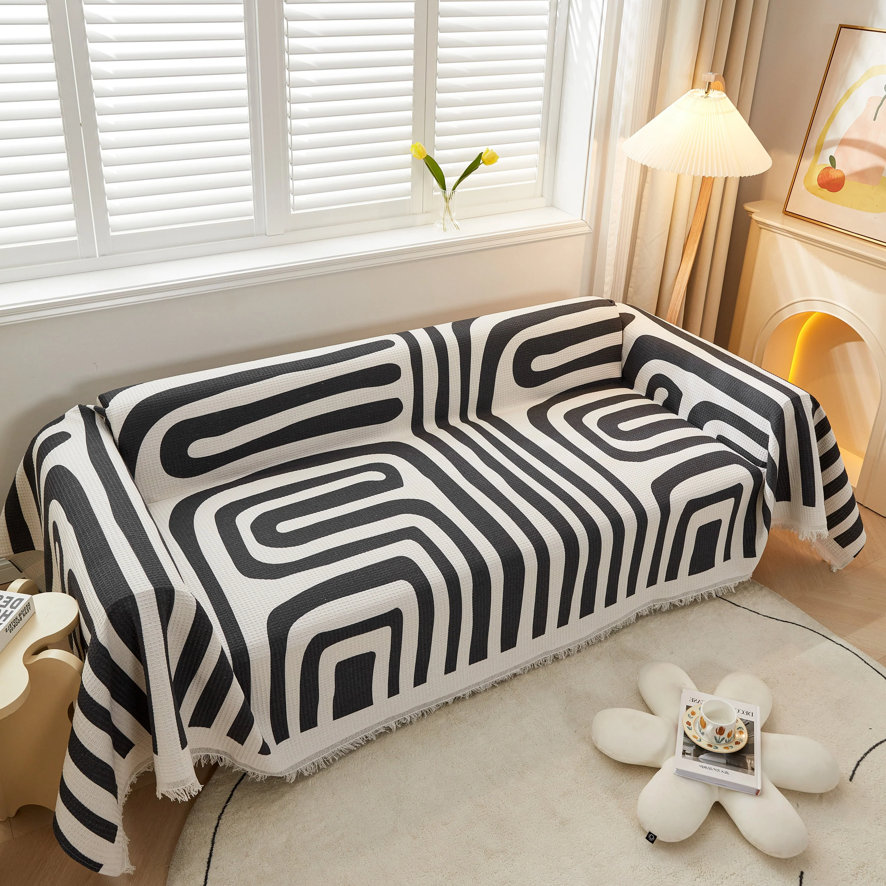 Couch Cover for Most Shape Sofas, Waffle Lattice Sofa Cover Throw, Washable Furniture Covers for Pets - Image 16