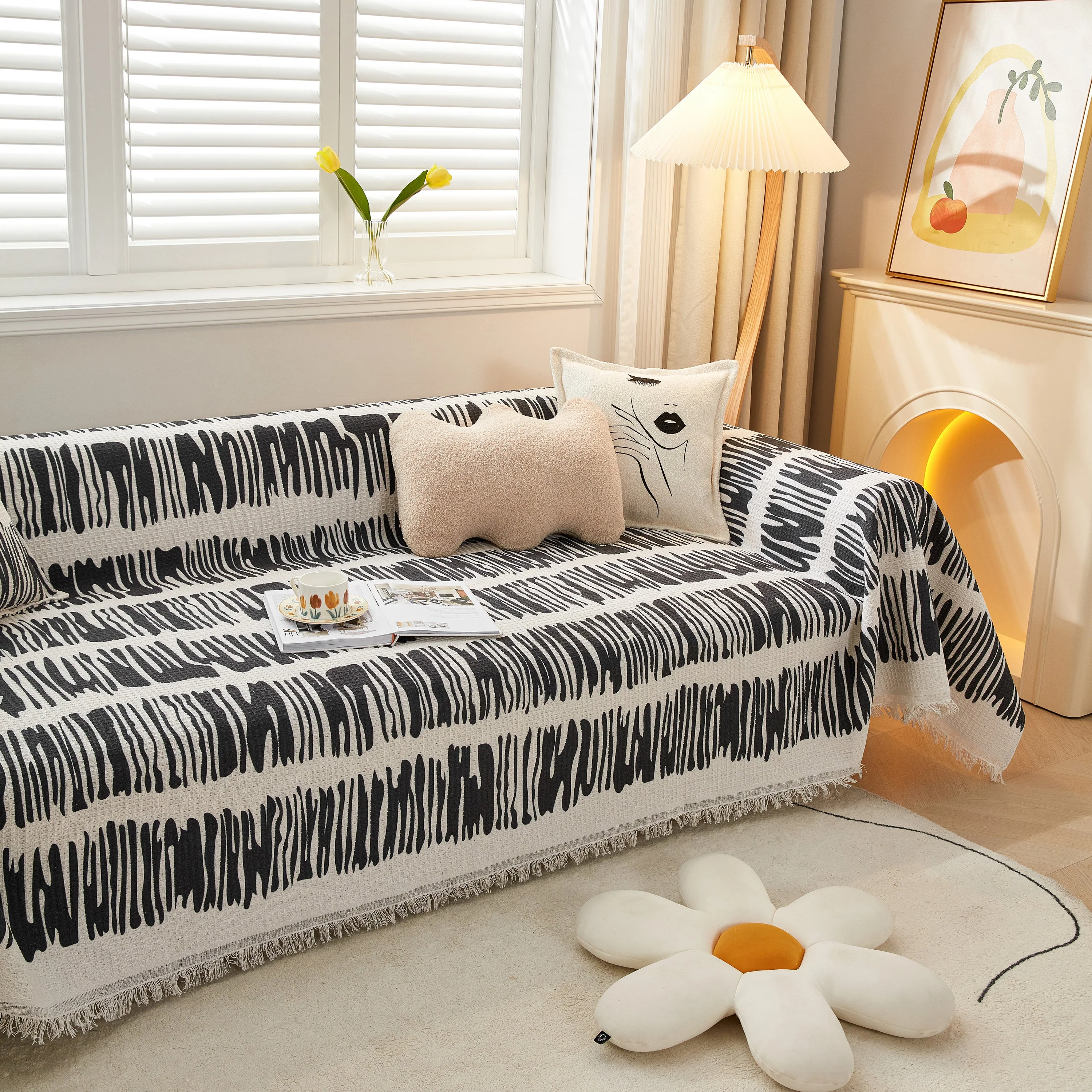 Couch Cover for Most Shape Sofas, Waffle Lattice Sofa Cover Throw, Washable Furniture Covers for Pets - Image 20