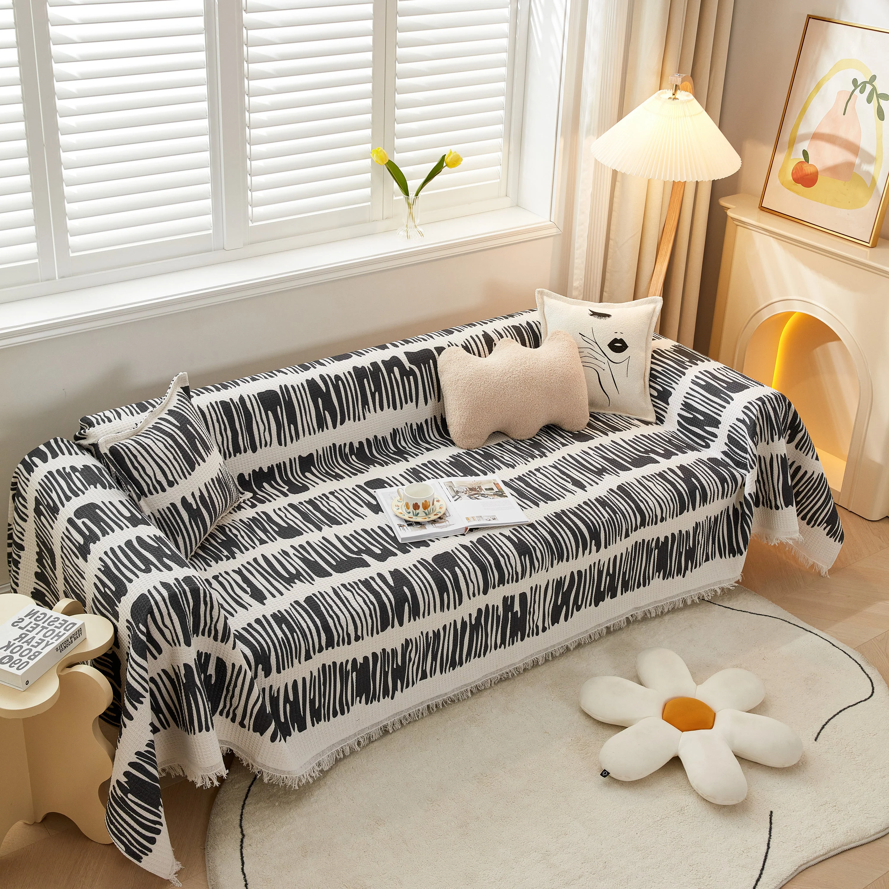Couch Cover for Most Shape Sofas, Waffle Lattice Sofa Cover Throw, Washable Furniture Covers for Pets - Image 21