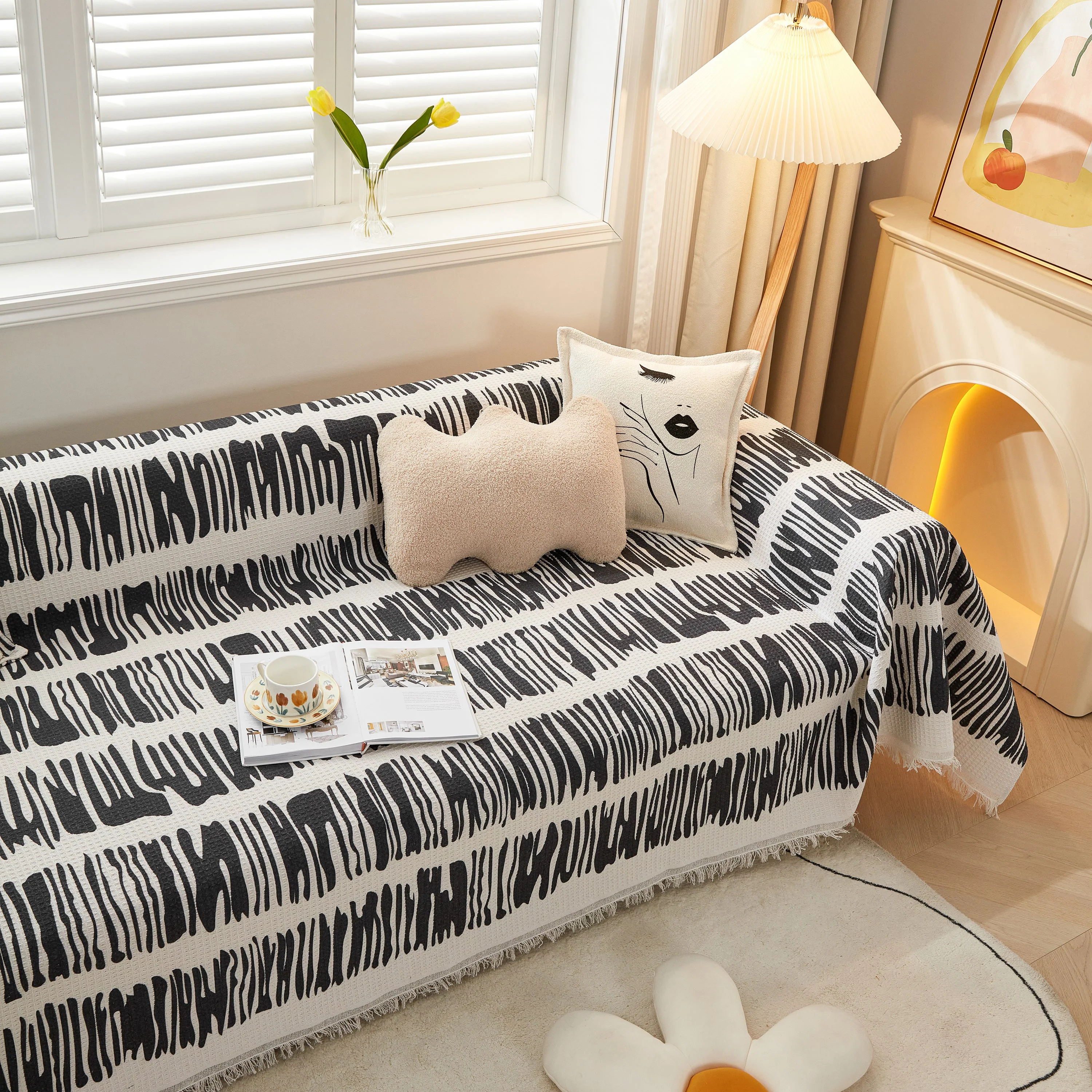 Couch Cover for Most Shape Sofas, Waffle Lattice Sofa Cover Throw, Washable Furniture Covers for Pets - Image 22