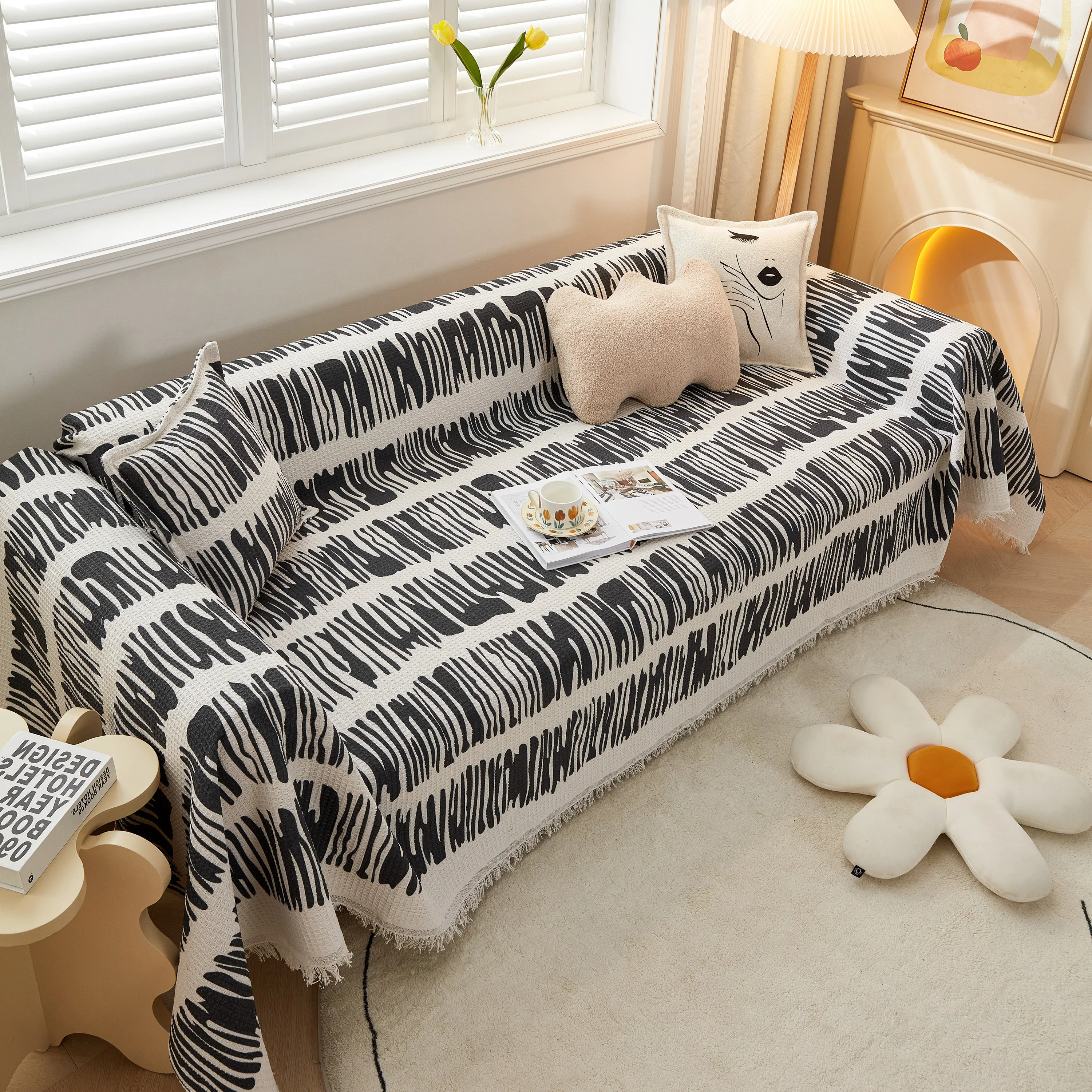 Couch Cover for Most Shape Sofas, Waffle Lattice Sofa Cover Throw, Washable Furniture Covers for Pets - Image 23