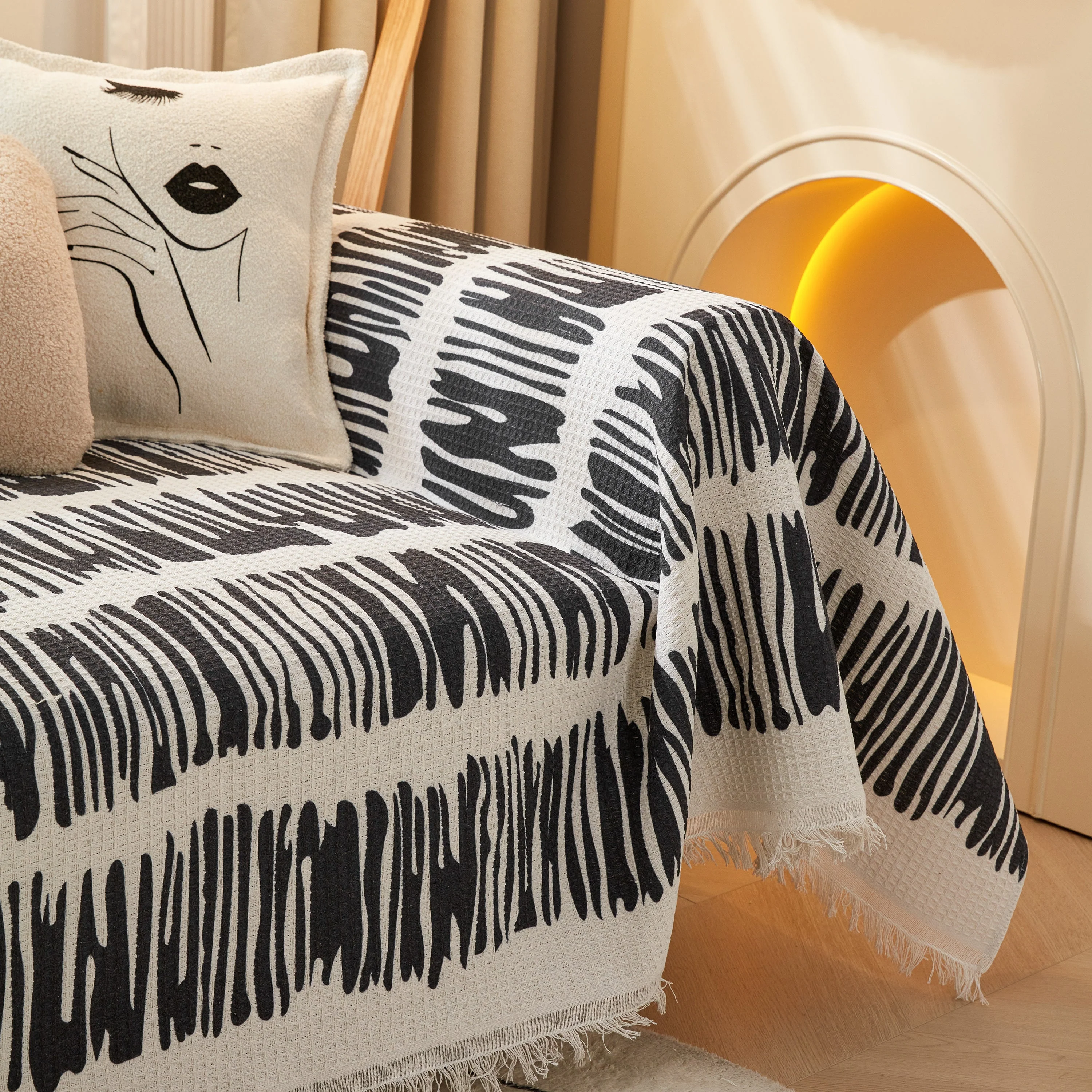 Couch Cover for Most Shape Sofas, Waffle Lattice Sofa Cover Throw, Washable Furniture Covers for Pets - Image 30