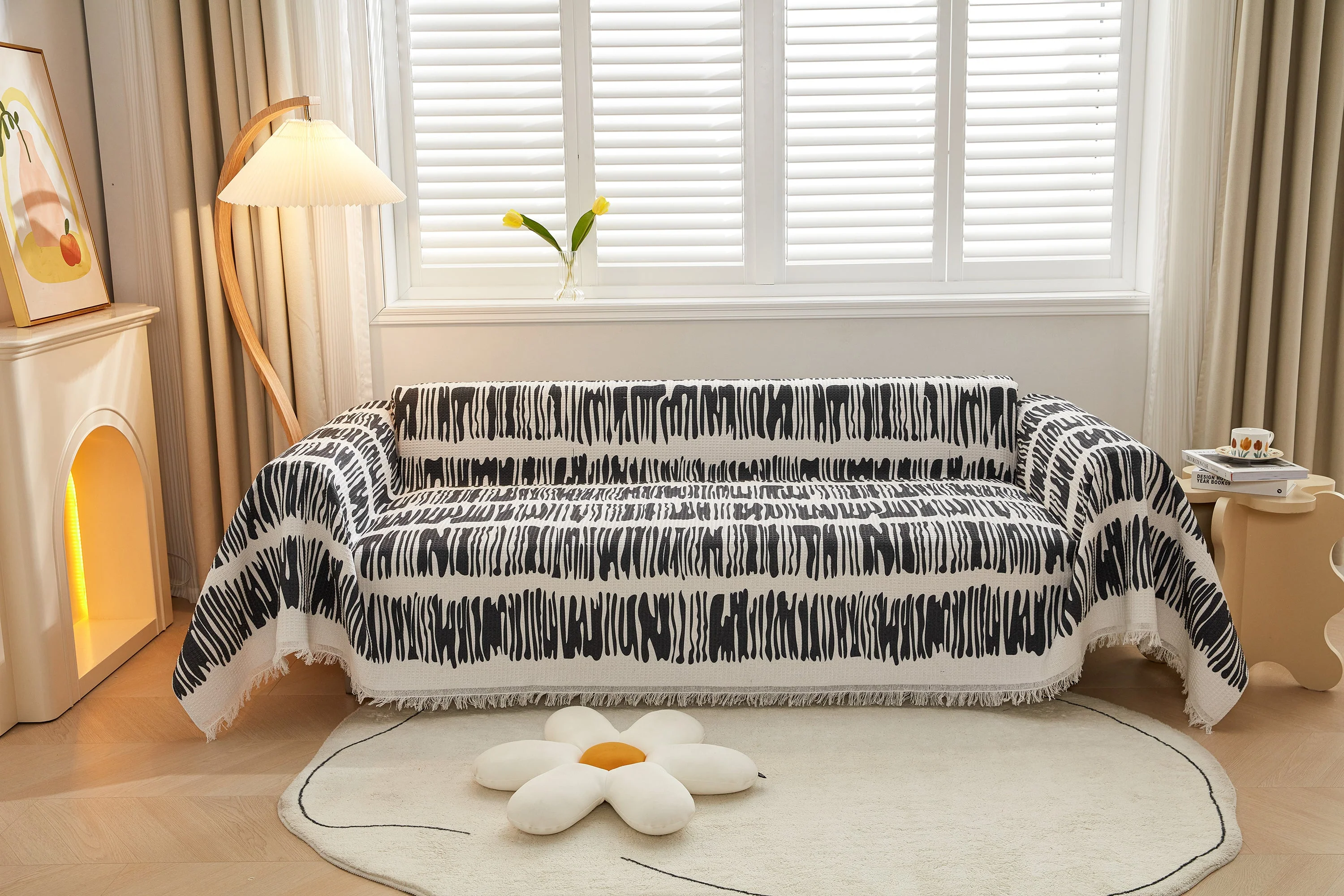 Couch Cover for Most Shape Sofas, Waffle Lattice Sofa Cover Throw, Washable Furniture Covers for Pets - Image 31