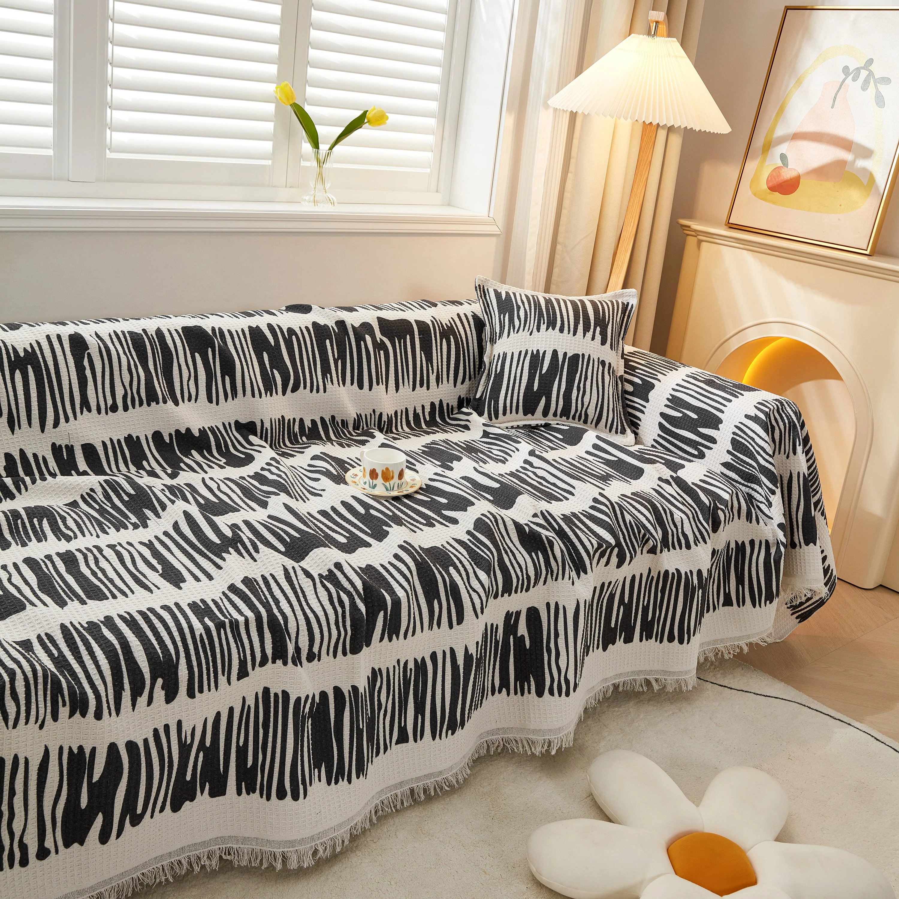 Couch Cover for Most Shape Sofas, Waffle Lattice Sofa Cover Throw, Washable Furniture Covers for Pets - Image 33