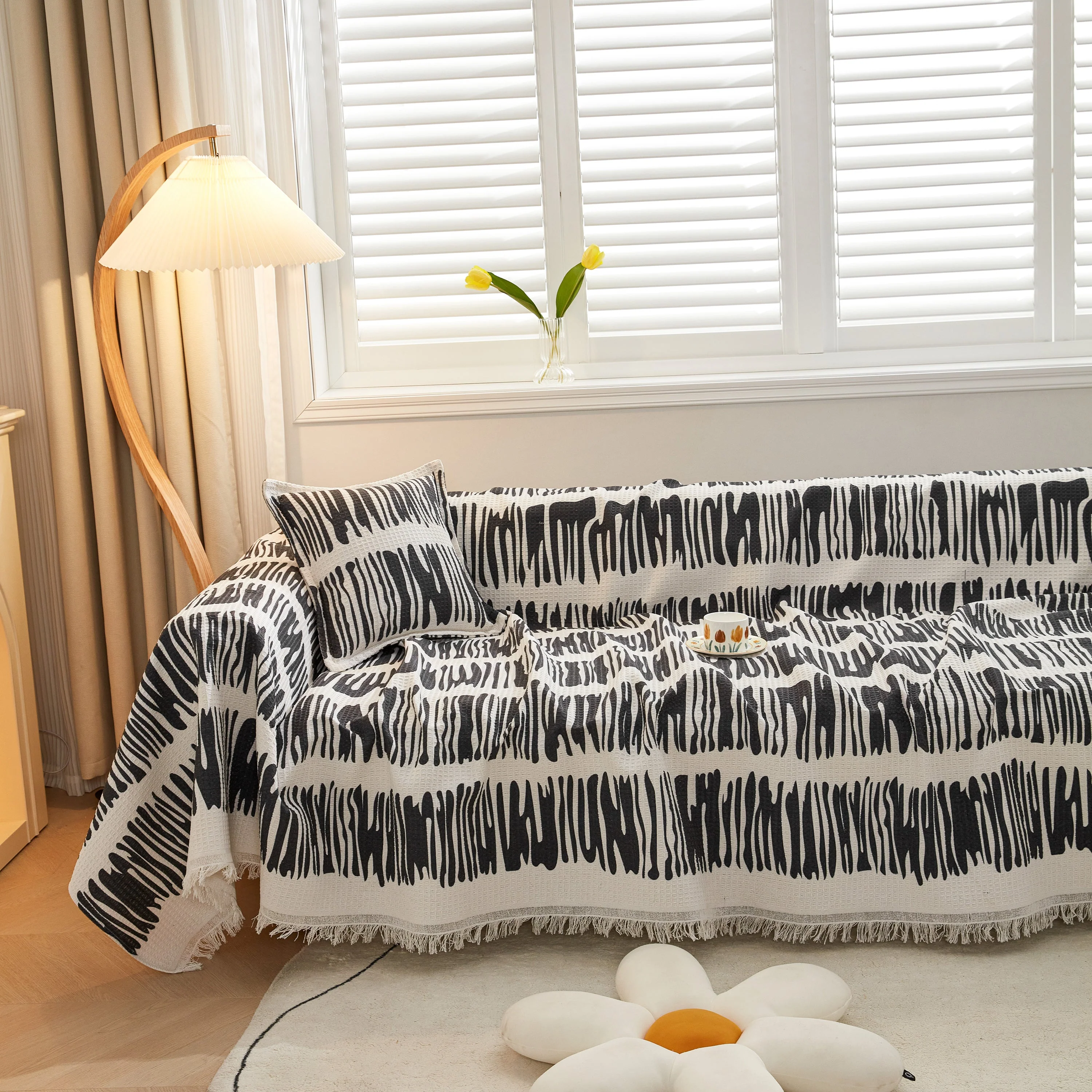 Couch Cover for Most Shape Sofas, Waffle Lattice Sofa Cover Throw, Washable Furniture Covers for Pets - Image 34