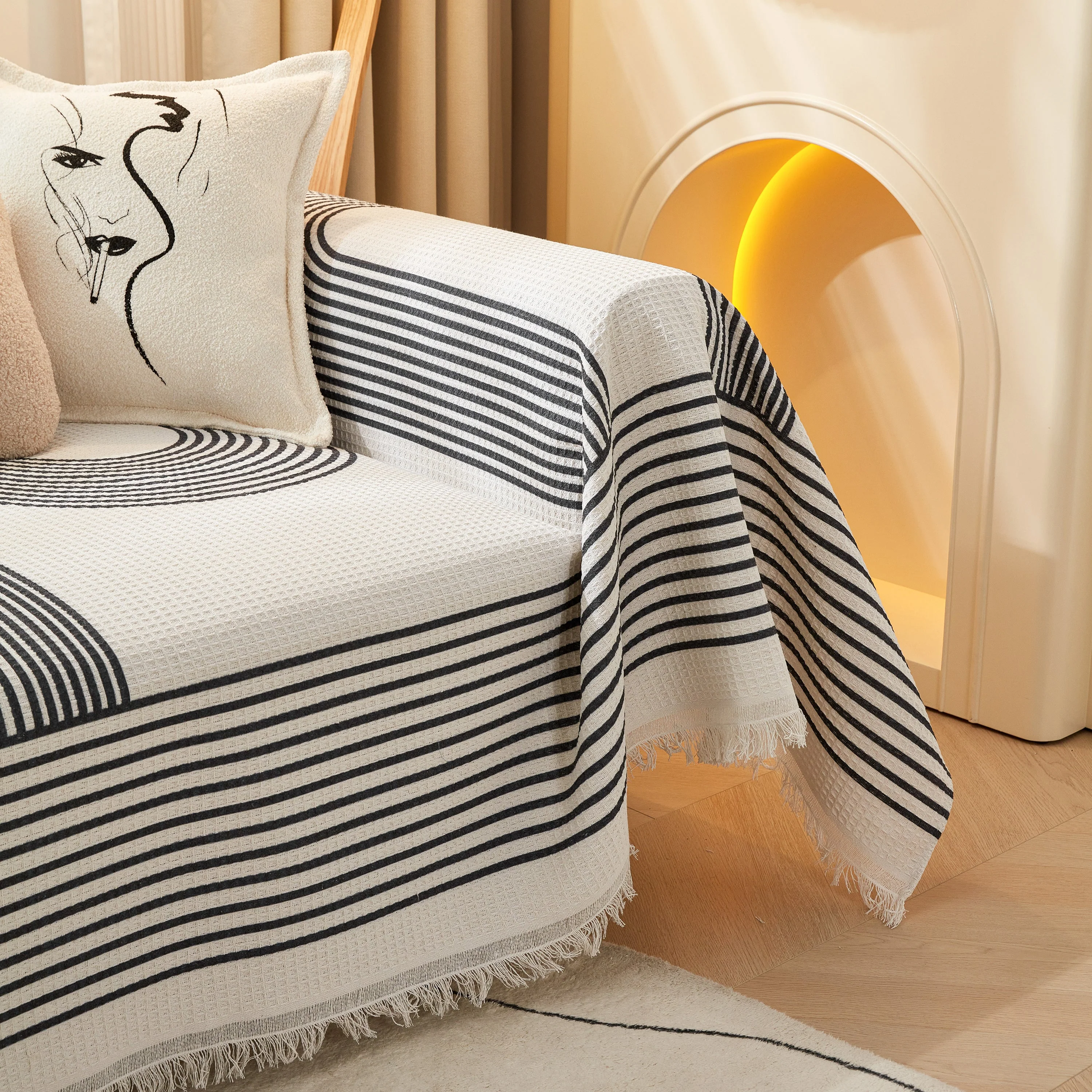 Couch Cover for Most Shape Sofas, Waffle Lattice Sofa Cover Throw, Washable Furniture Covers for Pets - Image 49