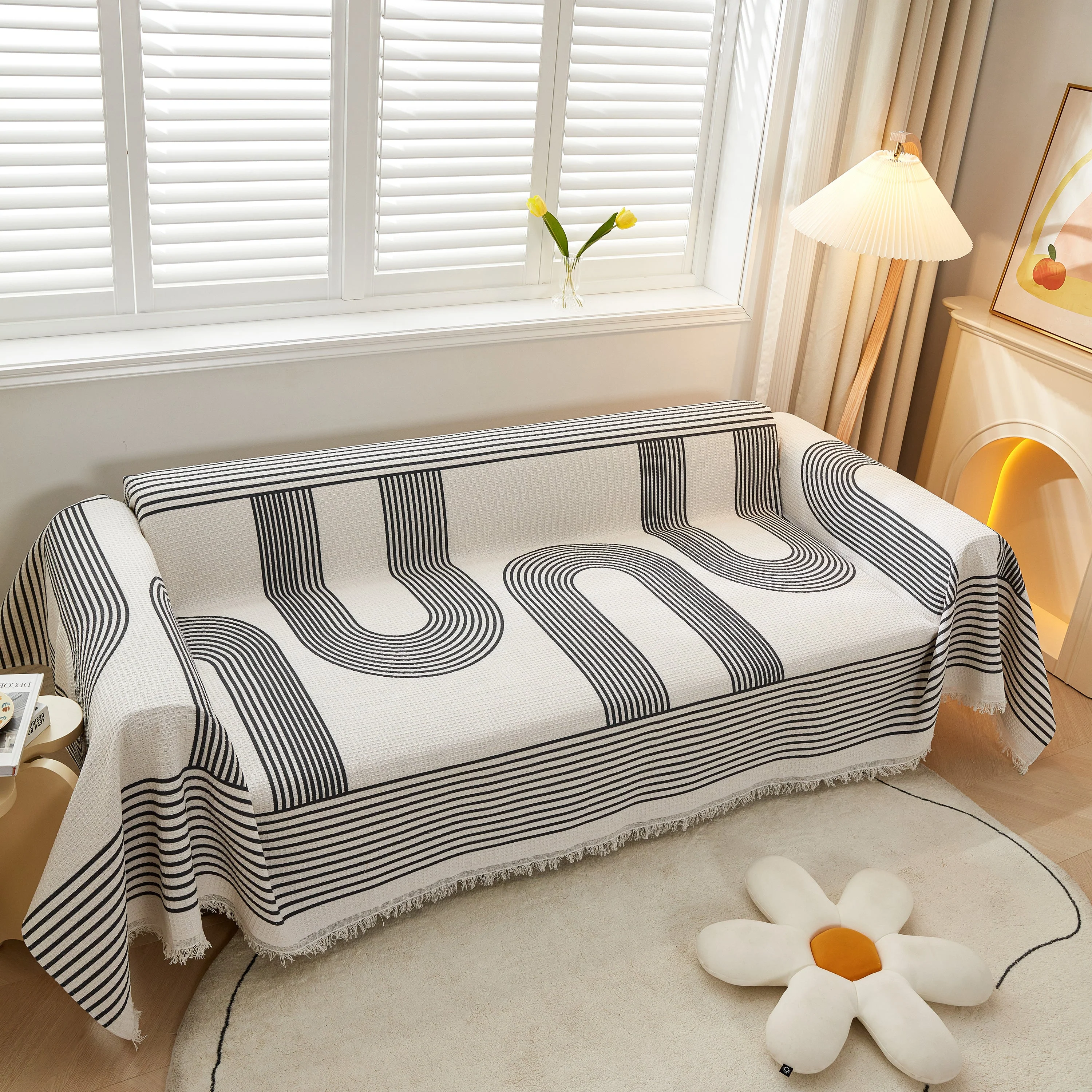 Couch Cover for Most Shape Sofas, Waffle Lattice Sofa Cover Throw, Washable Furniture Covers for Pets - Image 50