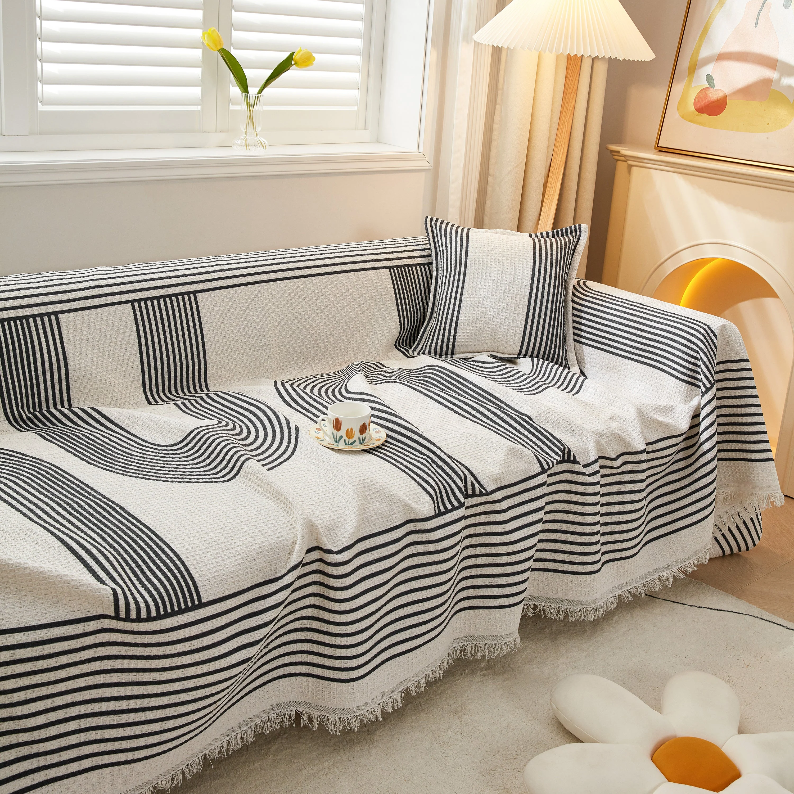 Couch Cover for Most Shape Sofas, Waffle Lattice Sofa Cover Throw, Washable Furniture Covers for Pets - Image 51