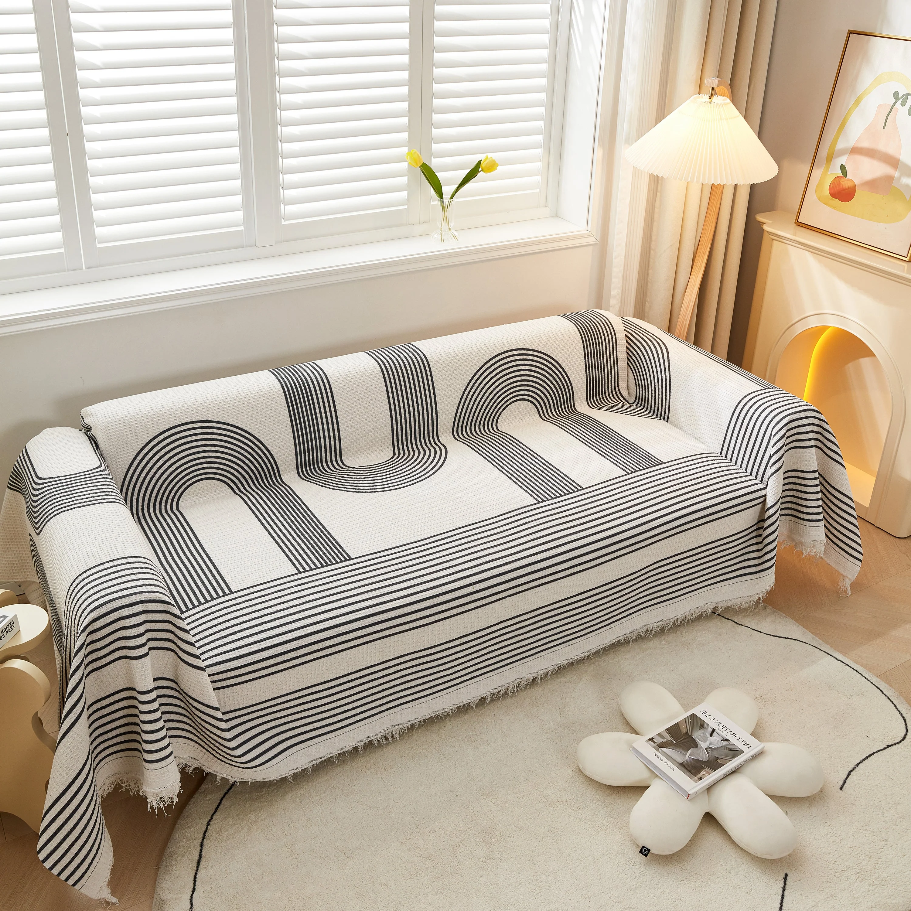 Couch Cover for Most Shape Sofas, Waffle Lattice Sofa Cover Throw, Washable Furniture Covers for Pets - Image 68