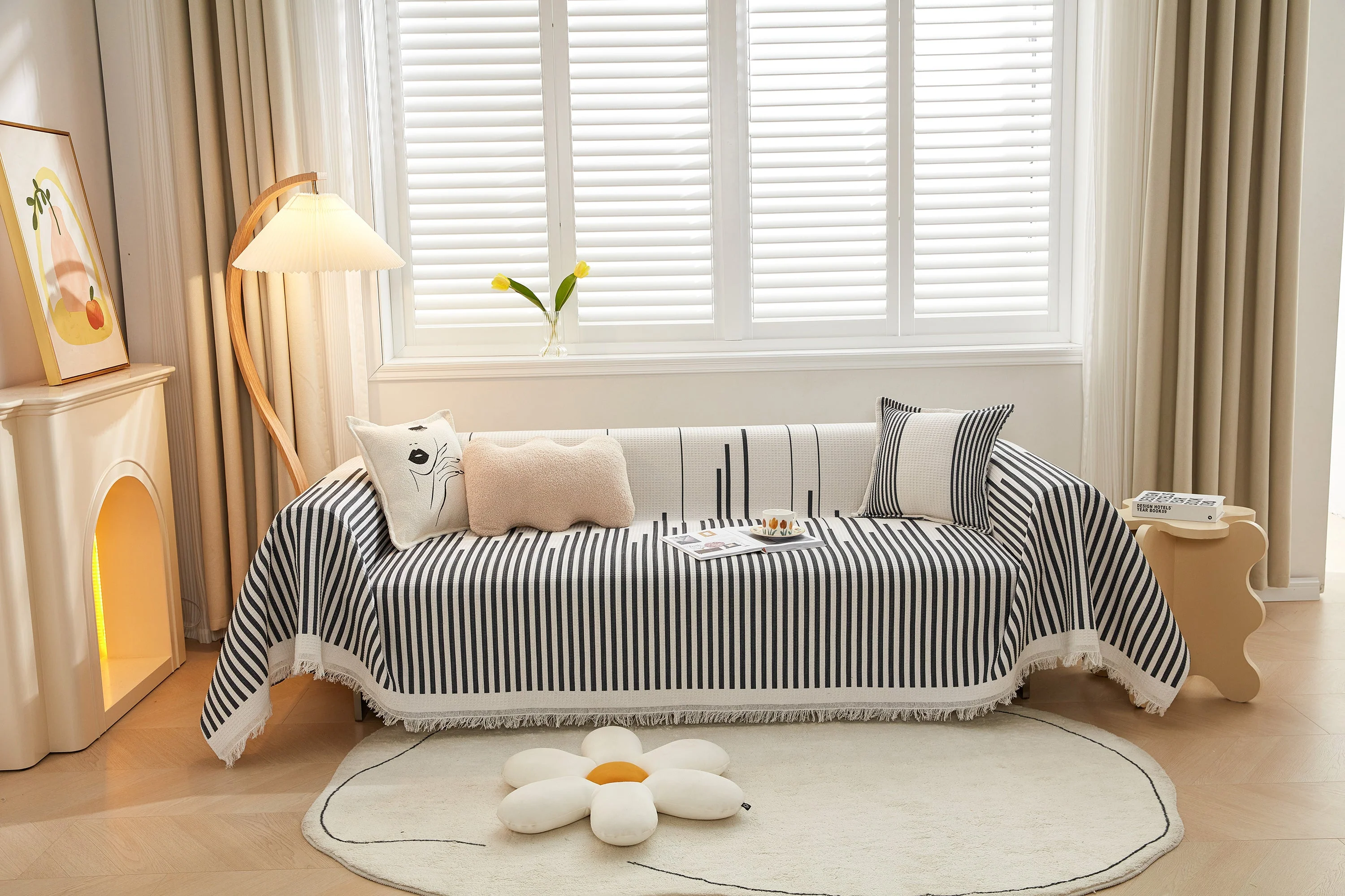 Couch Cover for Most Shape Sofas, Waffle Lattice Sofa Cover Throw, Washable Furniture Covers for Pets - Image 73